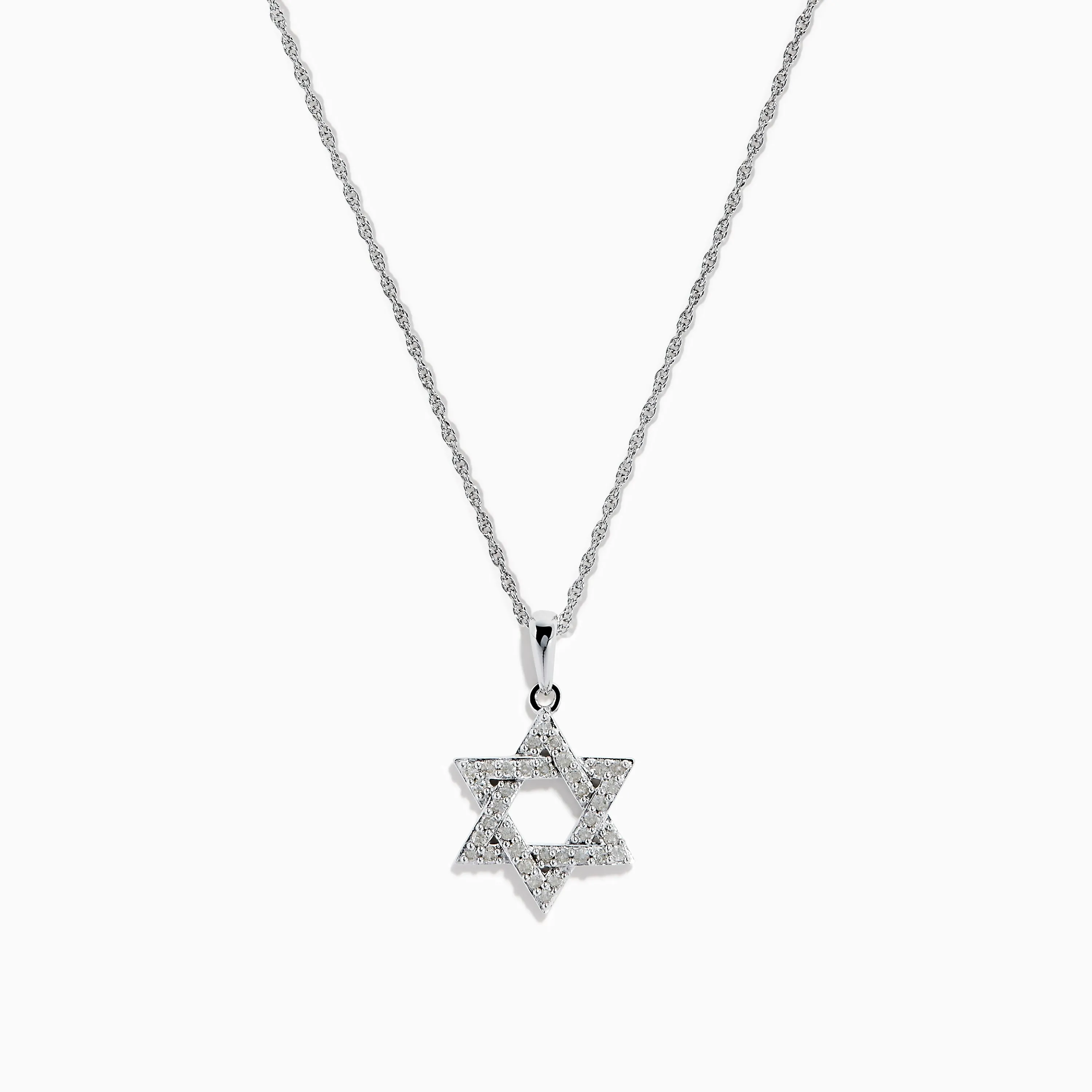 925 Sterling Silver Diamond Star of David Pendant sold by Effy