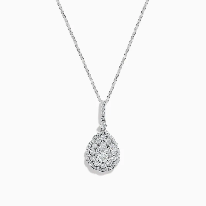 14K White Gold Diamond Pear Cluster Pendant sold by Effy