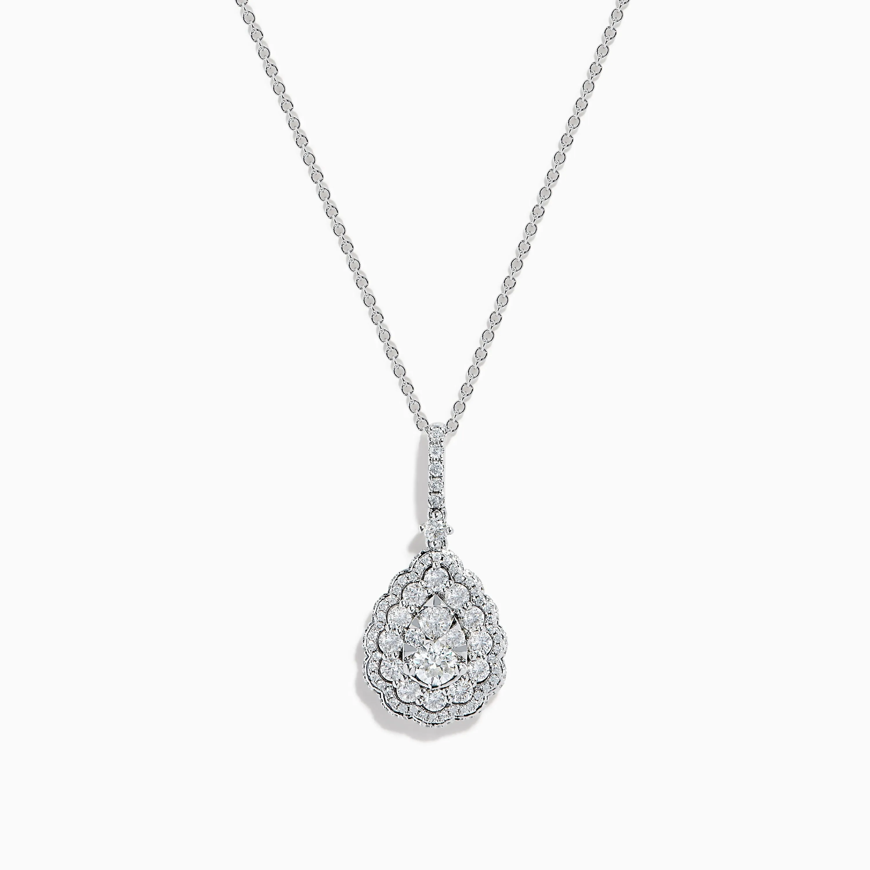 14K White Gold Diamond Pear Cluster Pendant sold by Effy