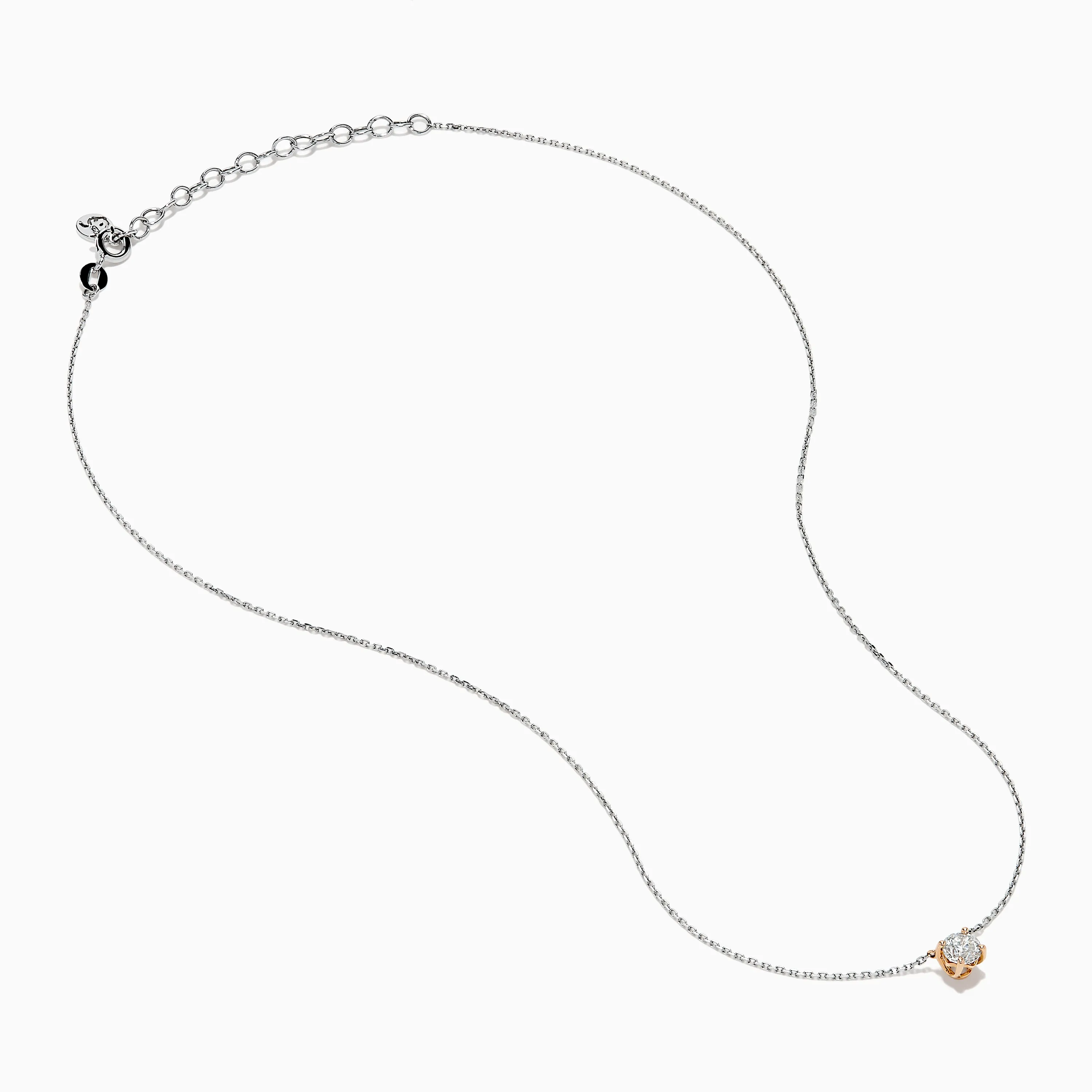 14K Two Tone Gold Diamond Solitaire Necklace sold by Effy product image thumbnail 2