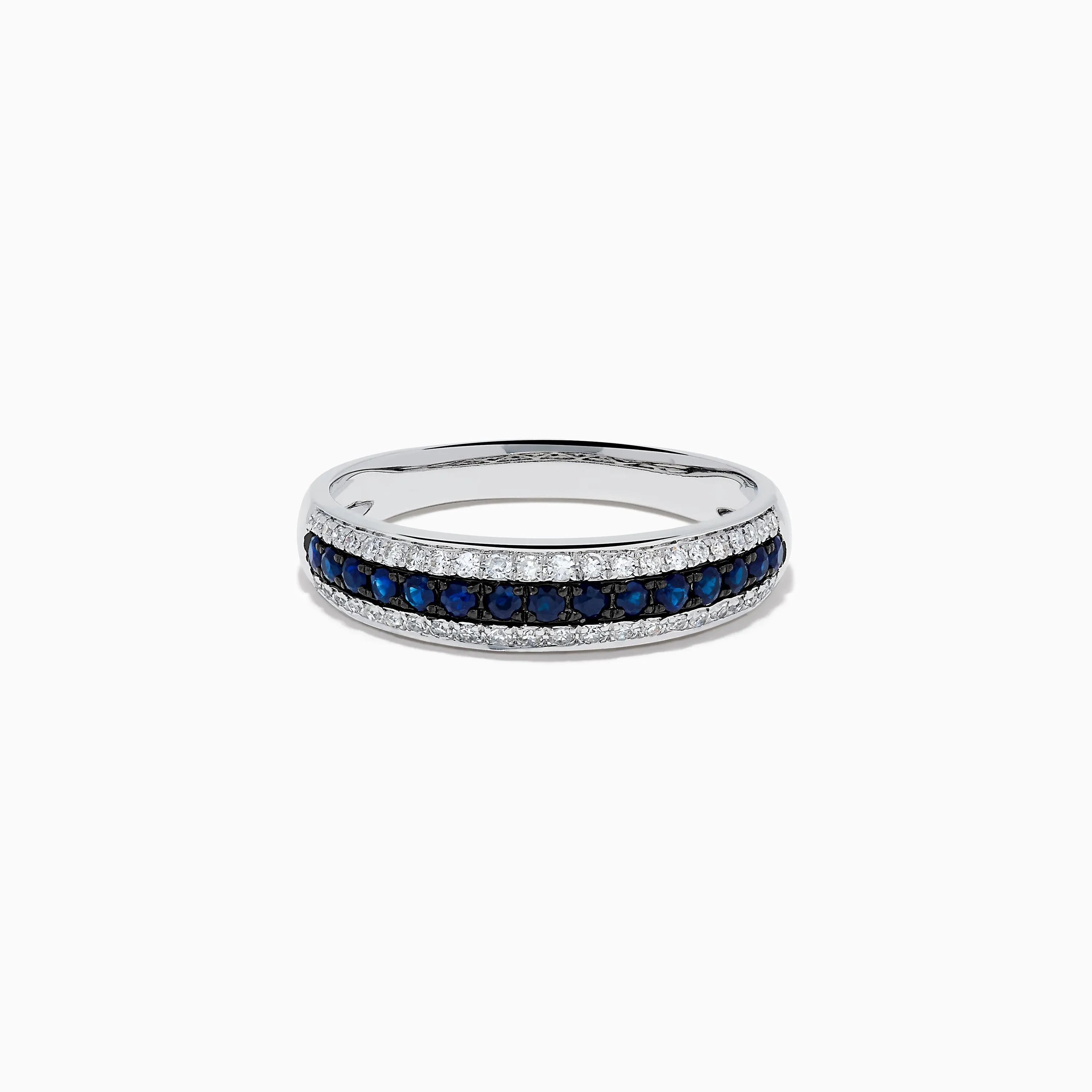 14K White Gold Pave Blue Sapphire and Diamond Band sold by Effy
