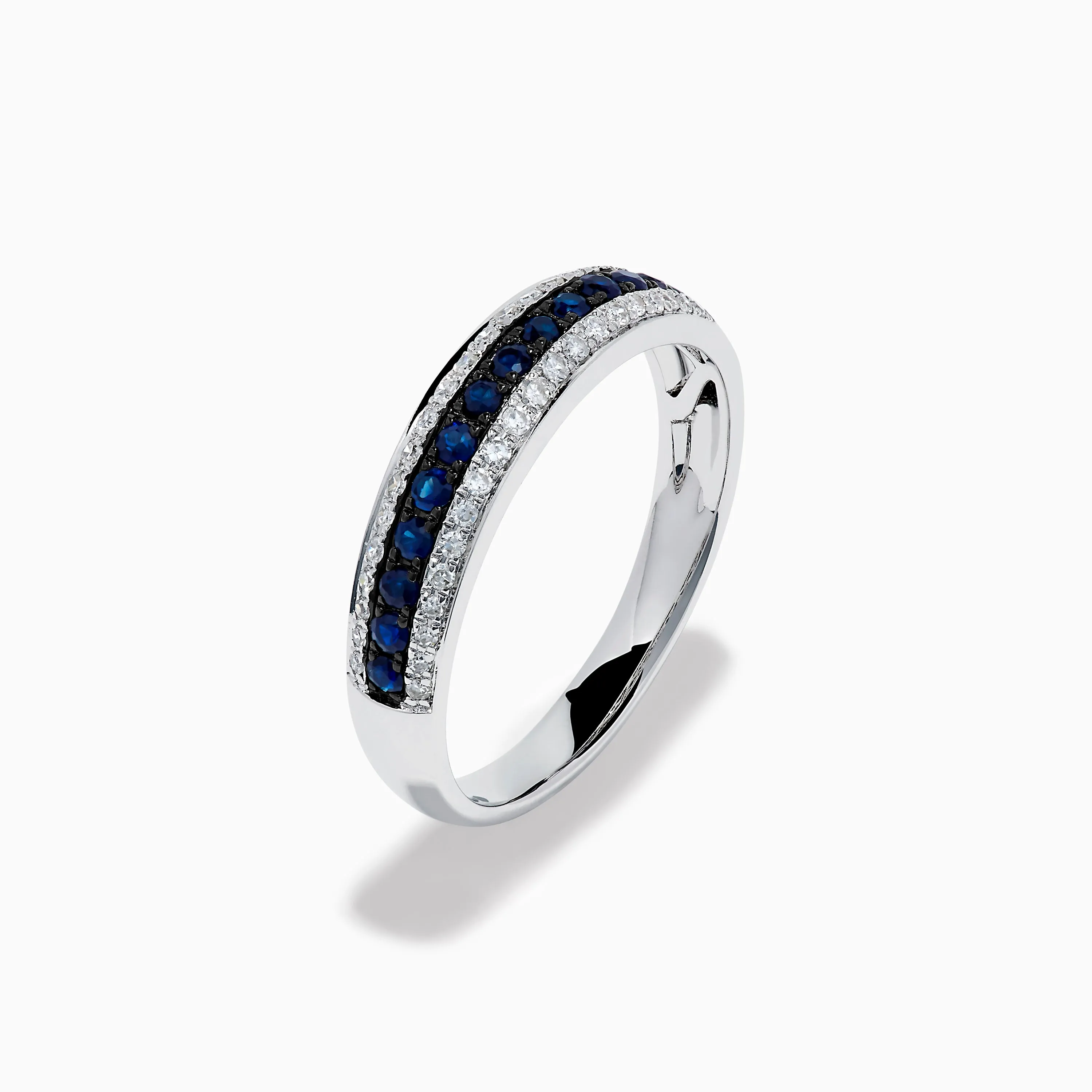 14K White Gold Pave Blue Sapphire and Diamond Band sold by Effy product image thumbnail 4
