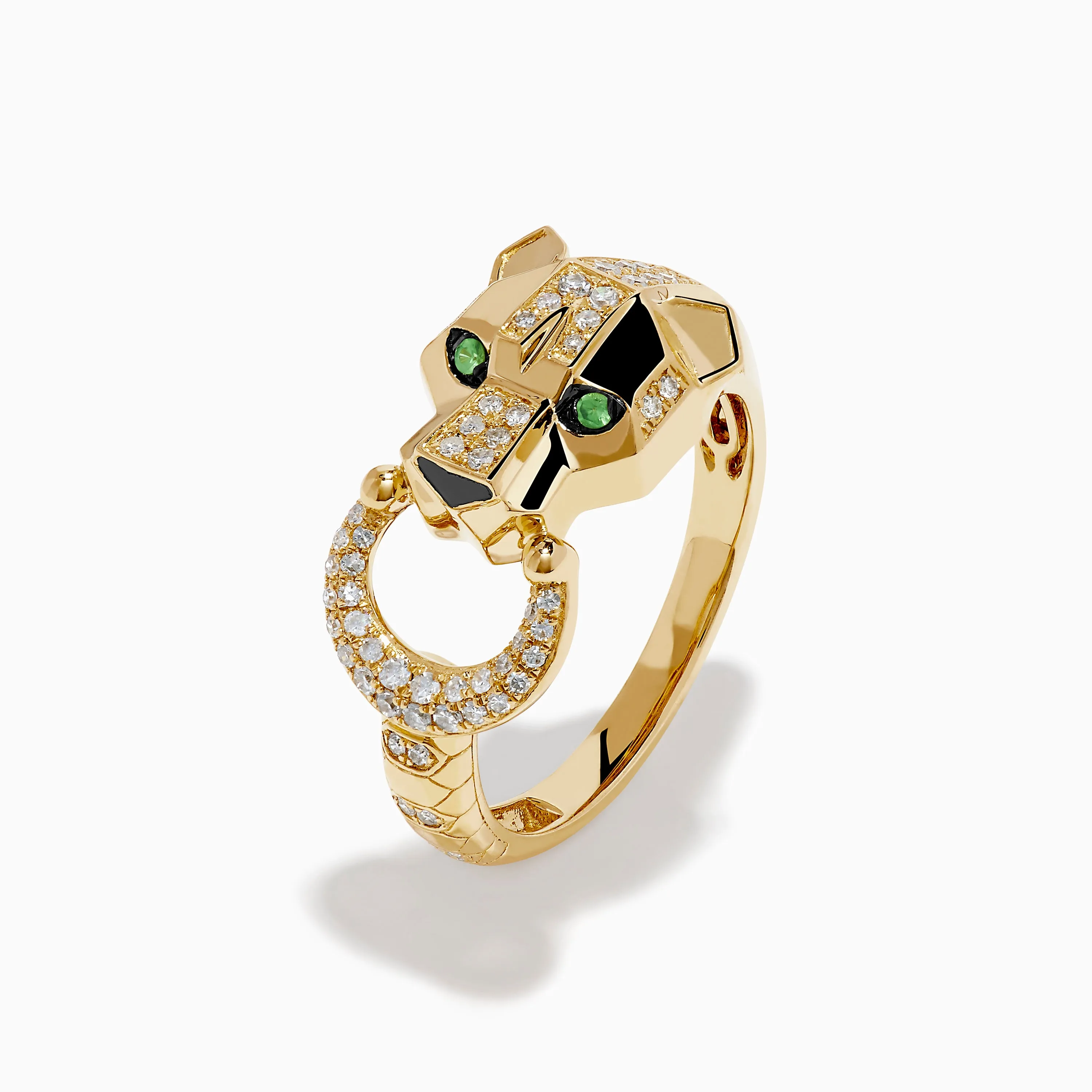 Signature 14K Yellow Gold Tsavorite and Diamond Panther Ring sold by Effy product image thumbnail 4