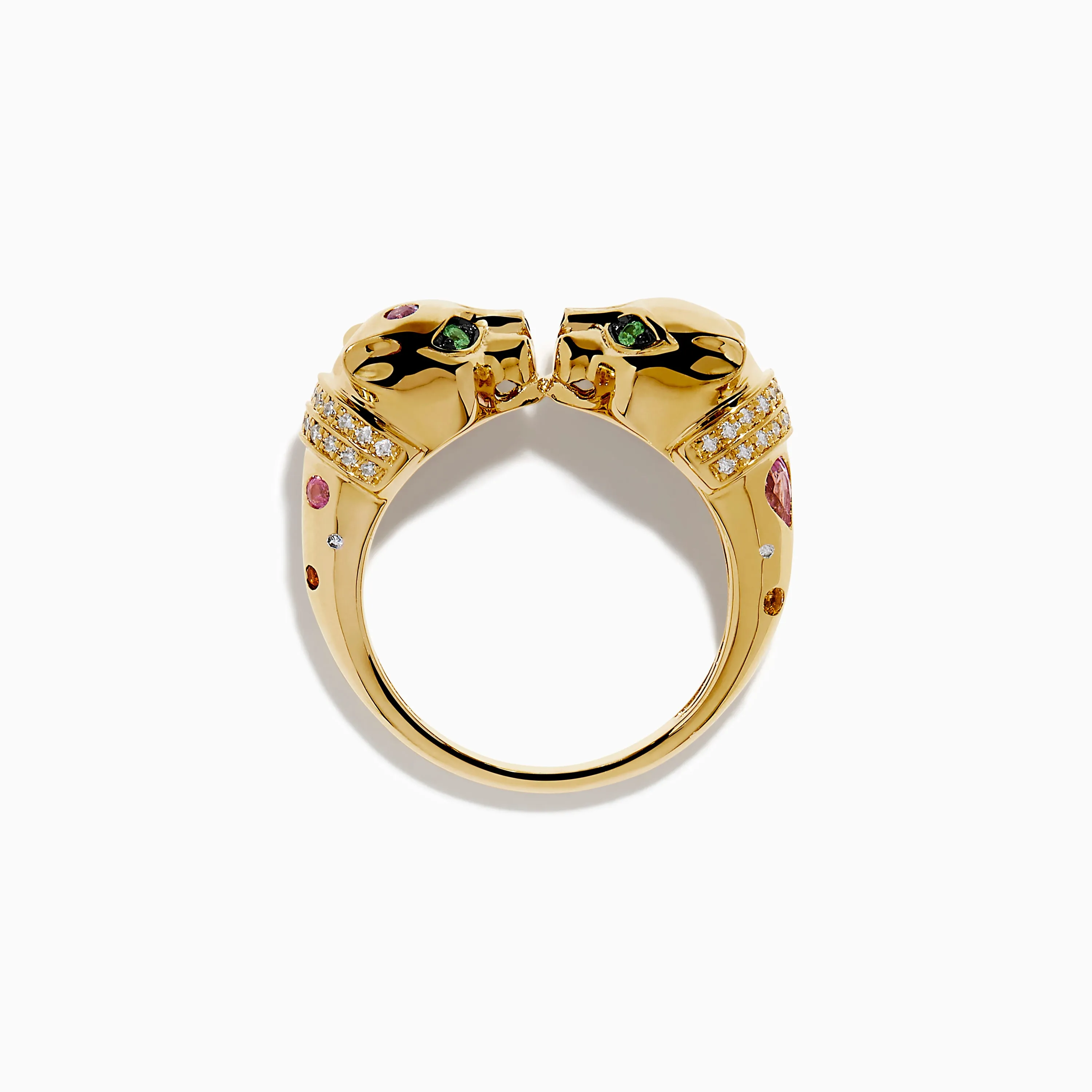 Signature 14K Yellow Gold Multi Sapphire and Diamond Double Panther Ring sold by Effy product image thumbnail 3