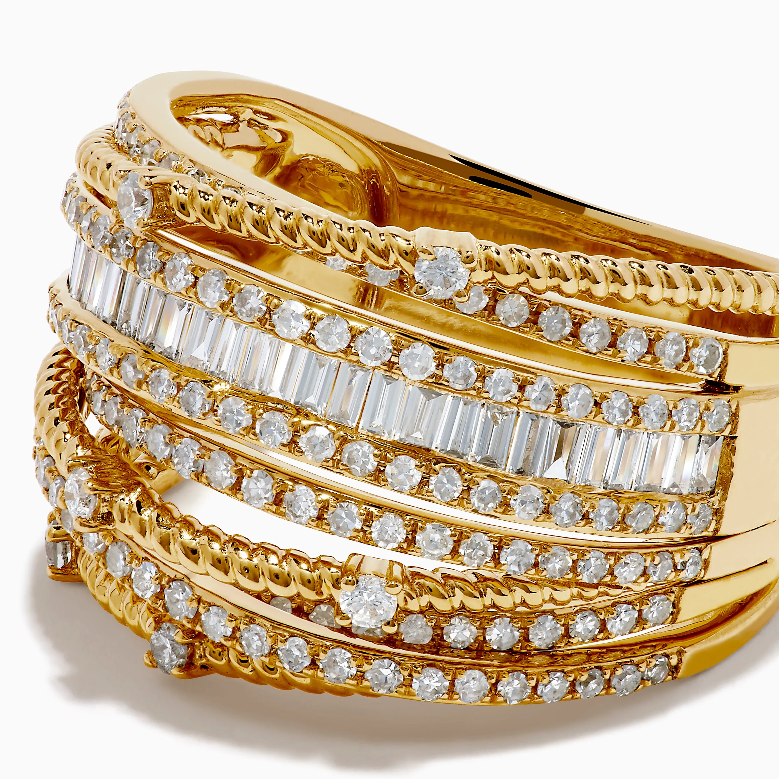 14K Yellow Gold Diamond Statement Crossover Ring sold by Effy product image thumbnail 2