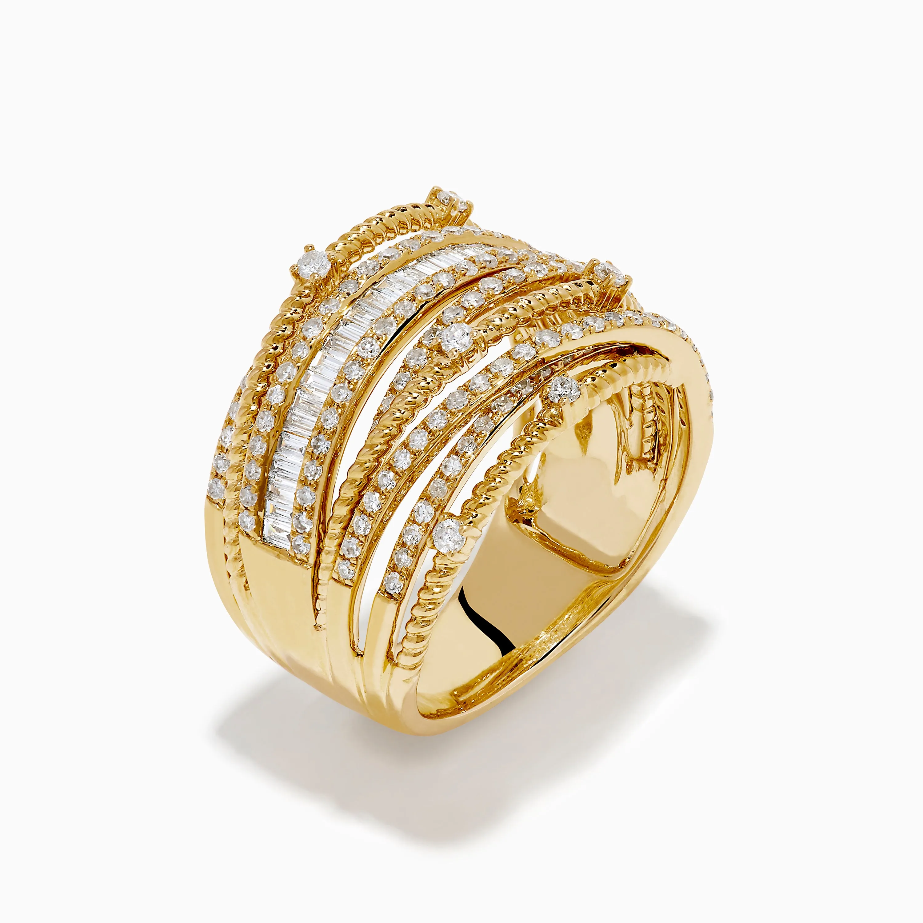 14K Yellow Gold Diamond Statement Crossover Ring sold by Effy product image thumbnail 4