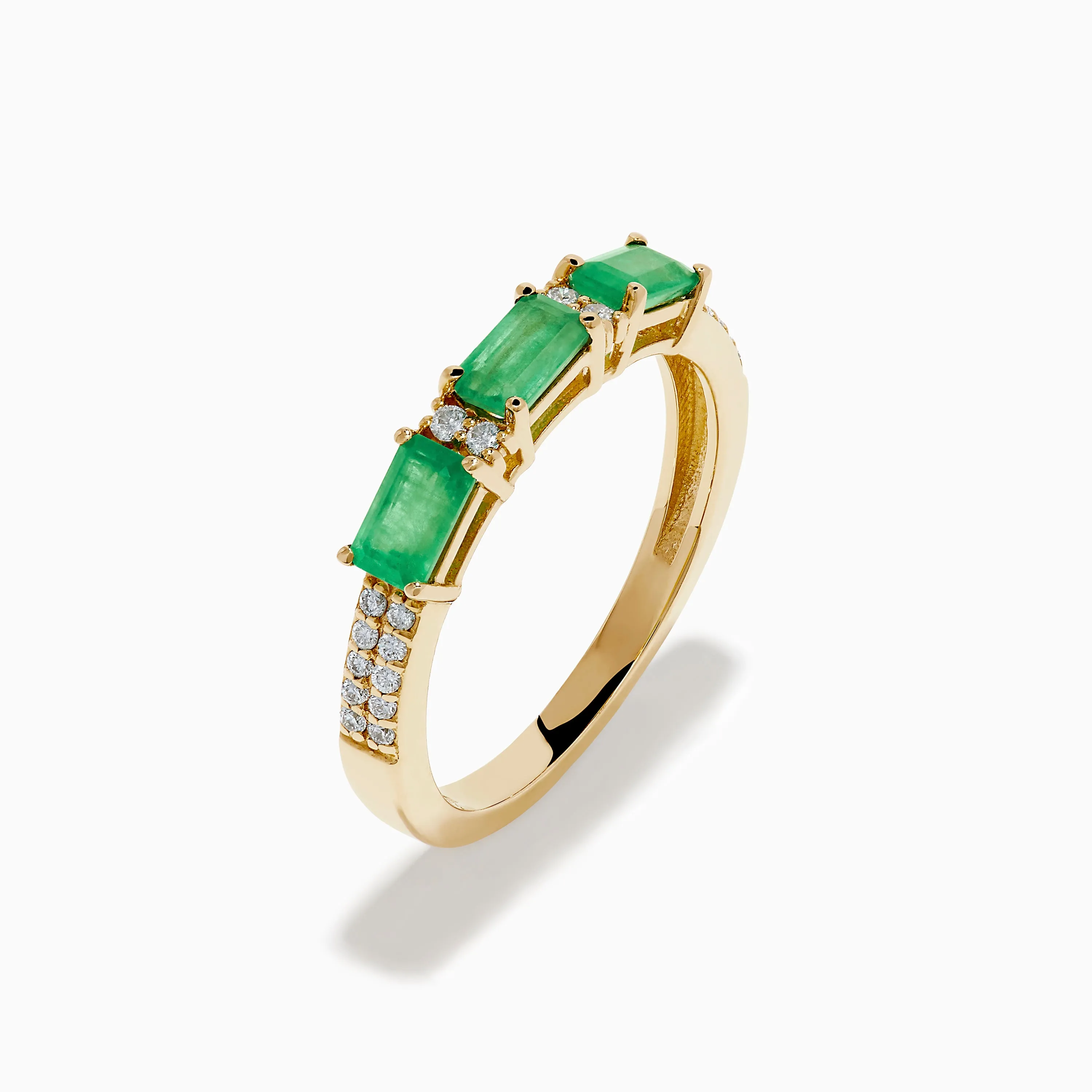 14K Yellow Gold Emerald and Diamond Band sold by Effy product image thumbnail 4