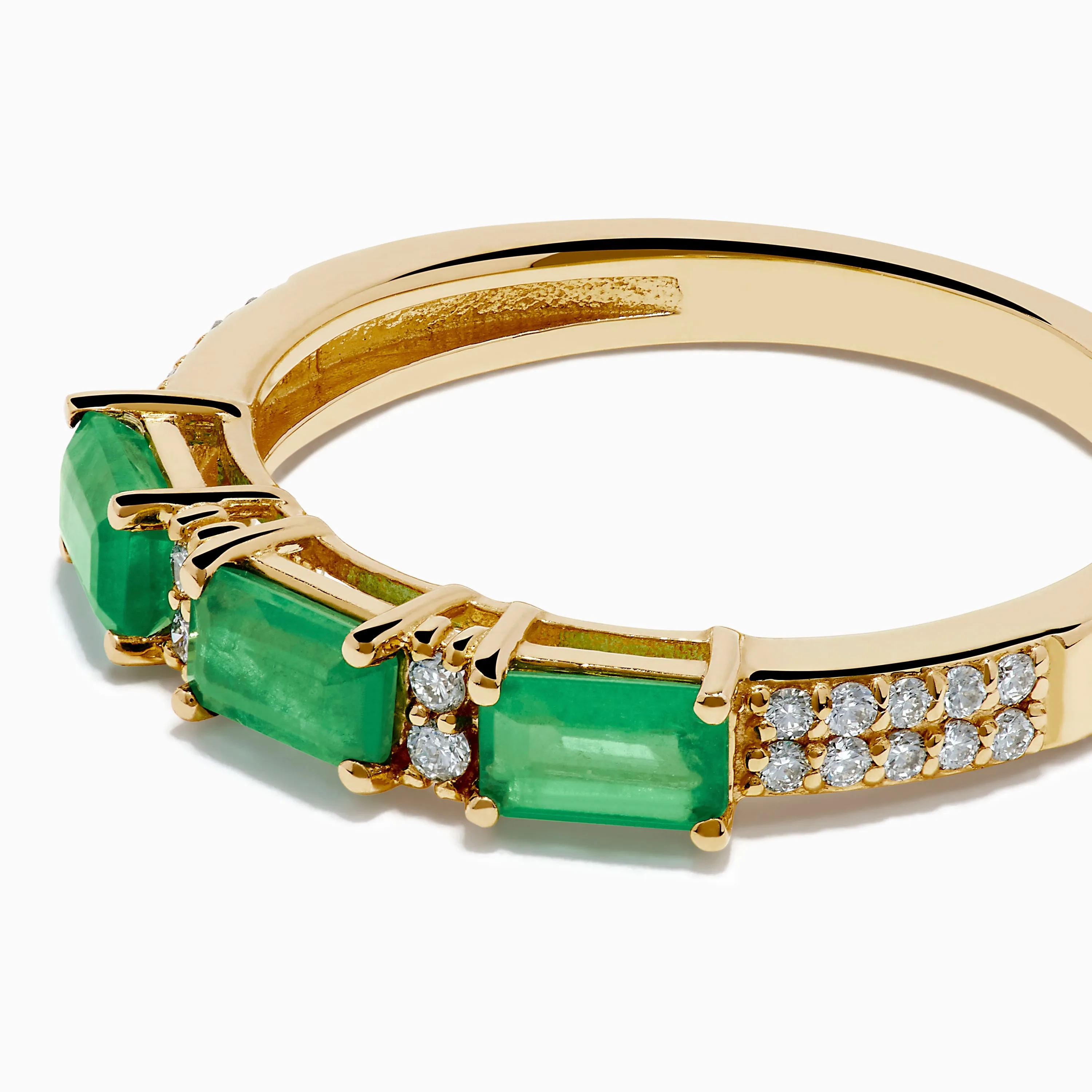 14K Yellow Gold Emerald and Diamond Band sold by Effy product image thumbnail 2