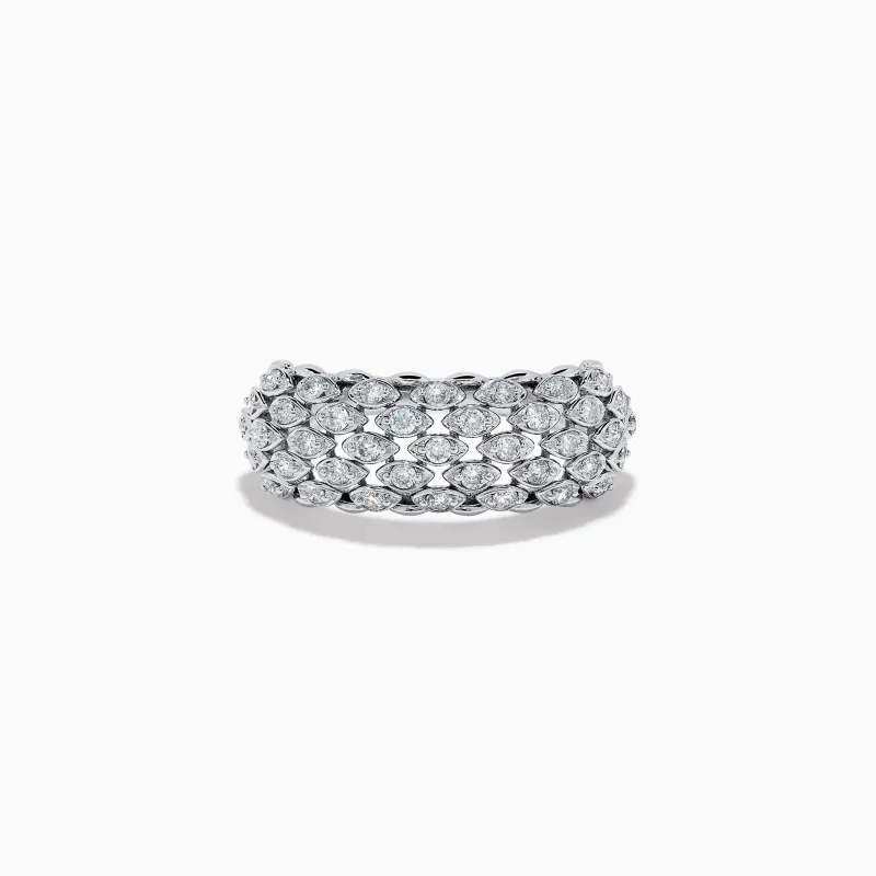 14K White Gold Diamond Wide Band Ring sold by Effy