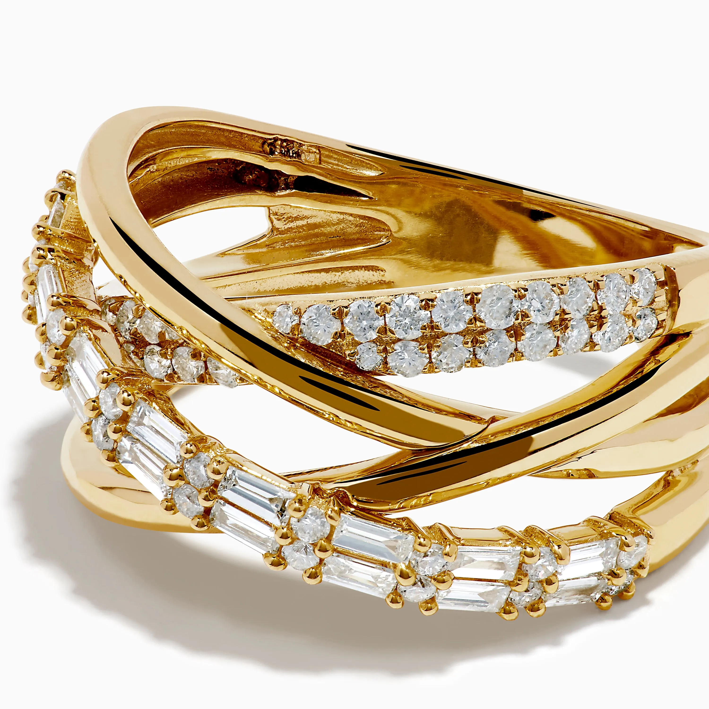 D'oro 14K Yellow Gold Diamond Crossover Ring sold by Effy product image thumbnail 2