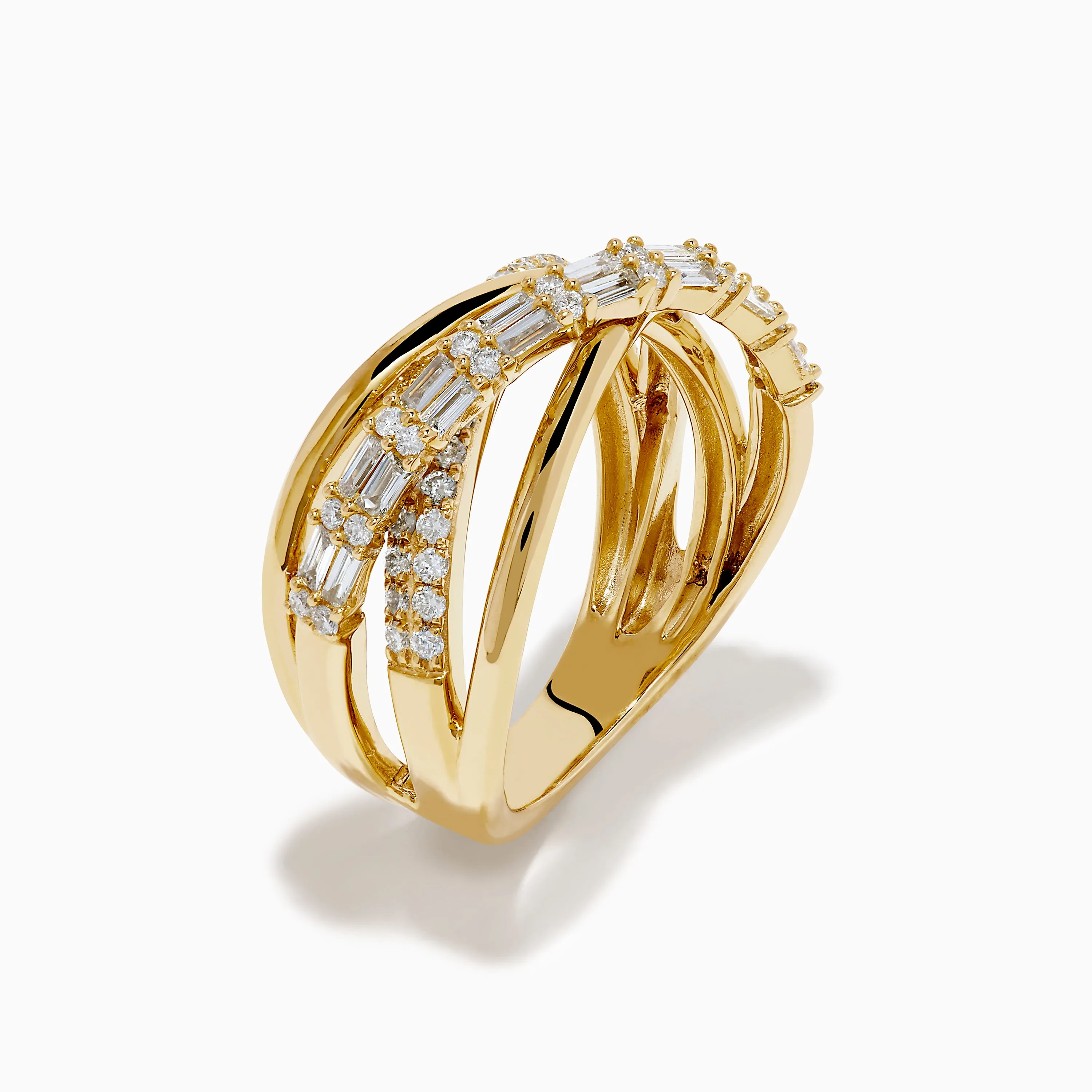 D'oro 14K Yellow Gold Diamond Crossover Ring sold by Effy product image thumbnail 4