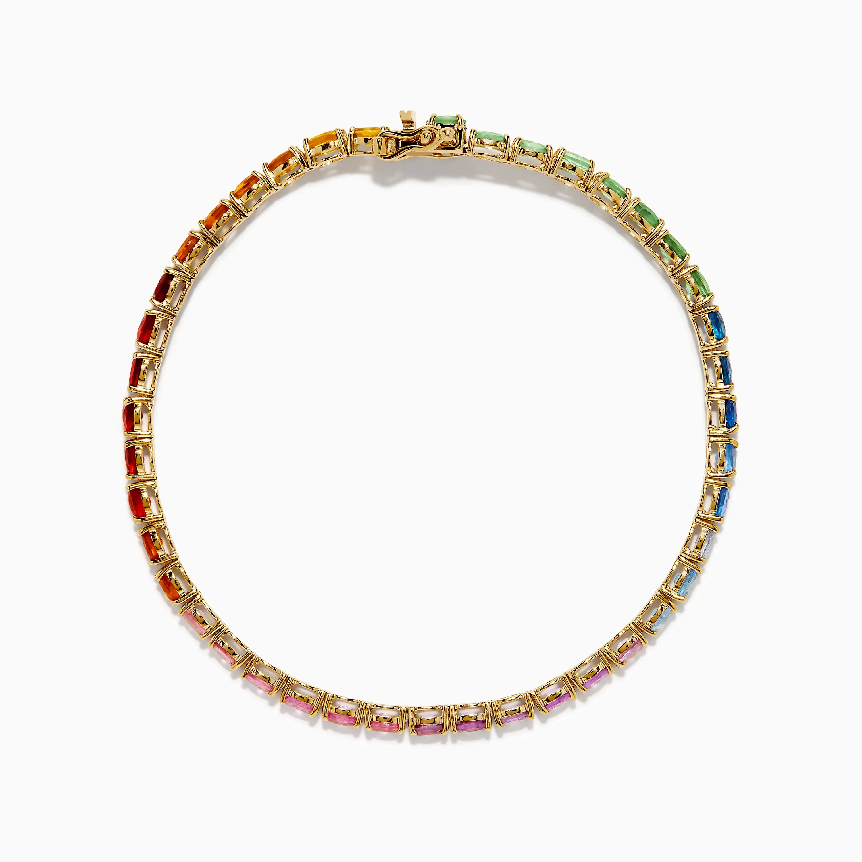 Watercolors 14K Yellow Gold Multi Sapphire Oval Tennis Bracelet sold by Effy product image thumbnail 3