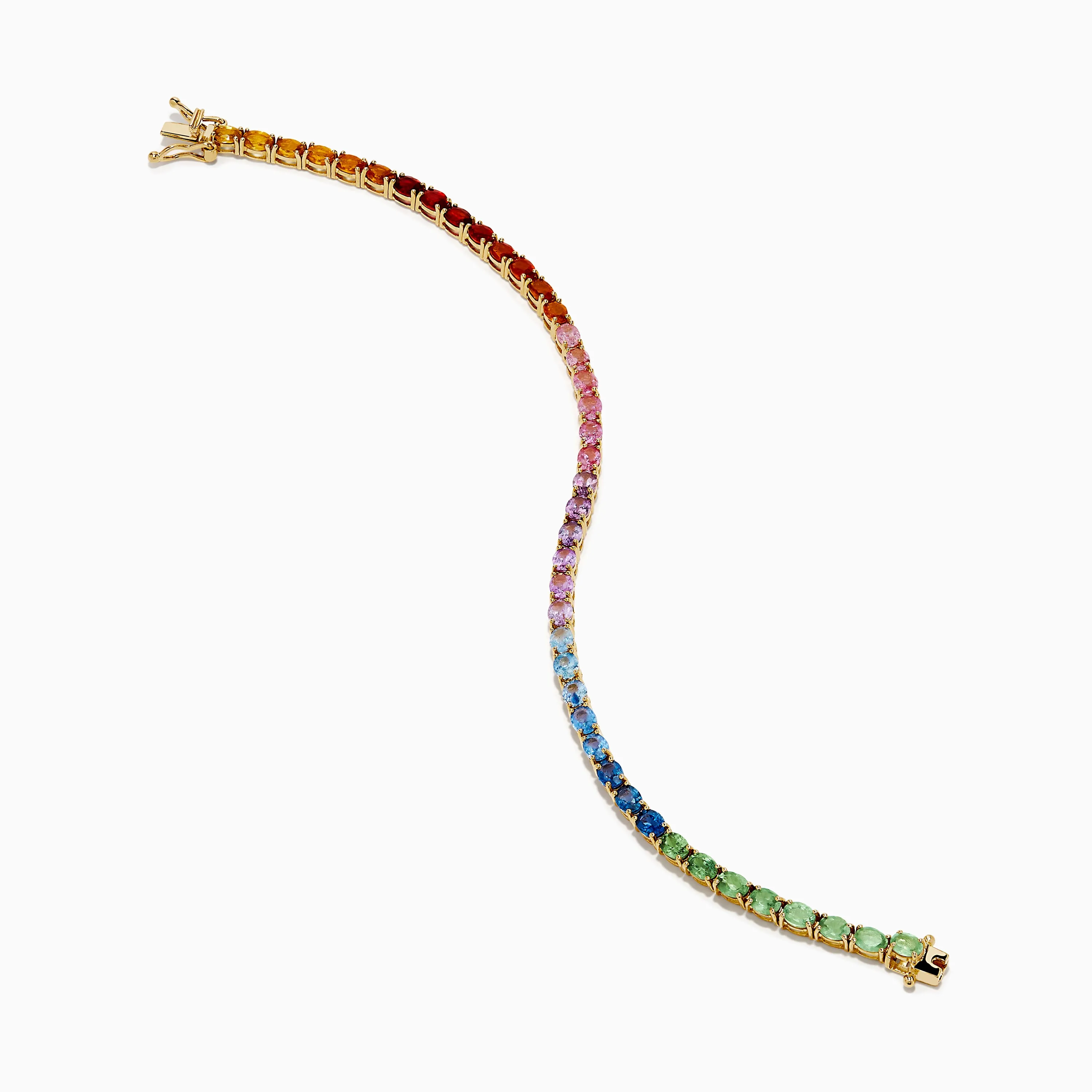 Watercolors 14K Yellow Gold Multi Sapphire Oval Tennis Bracelet sold by Effy product image thumbnail 2