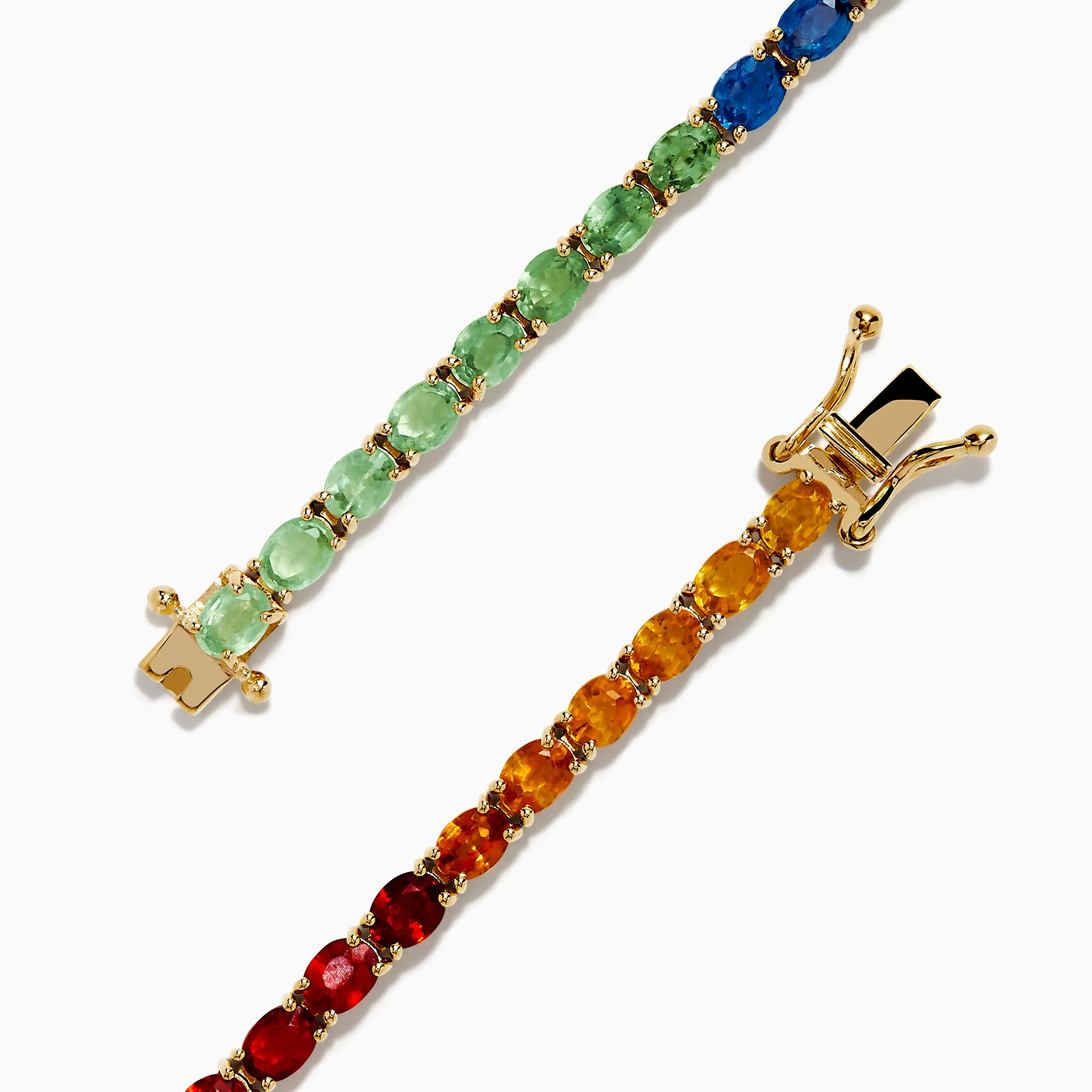 Watercolors 14K Yellow Gold Multi Sapphire Oval Tennis Bracelet sold by Effy product image thumbnail 4