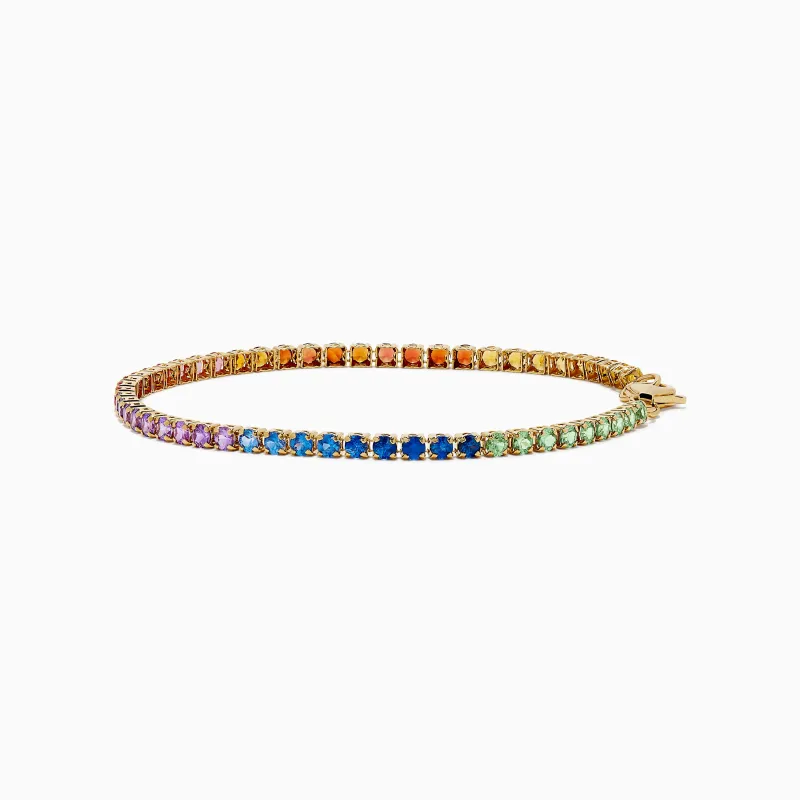 Watercolors 14K Yellow Gold Multi Sapphire Tennis Bracelet sold by Effy