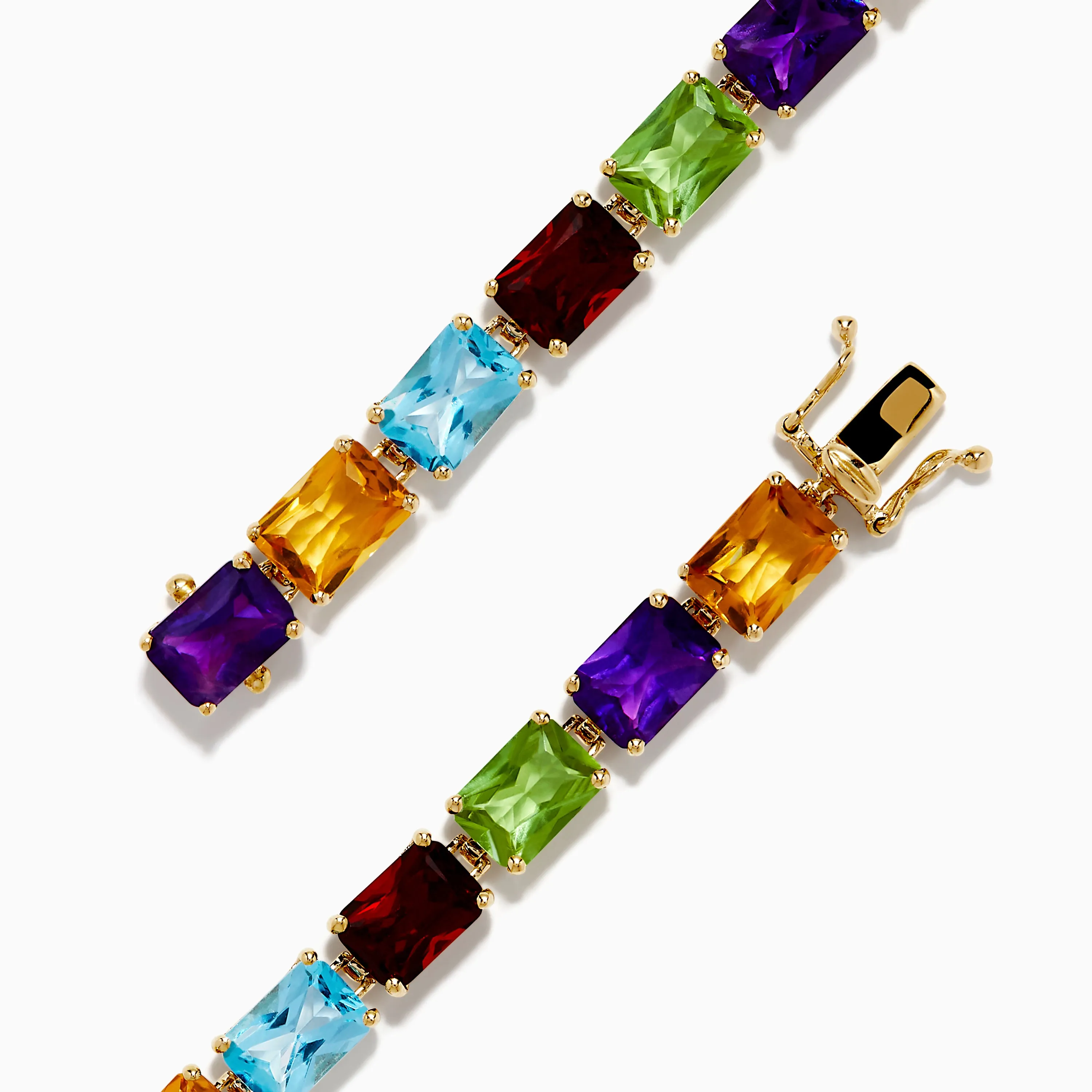 14K Yellow Gold Radiant Cut Multi Color Gemstone Tennis Bracelet sold by Effy product image thumbnail 4