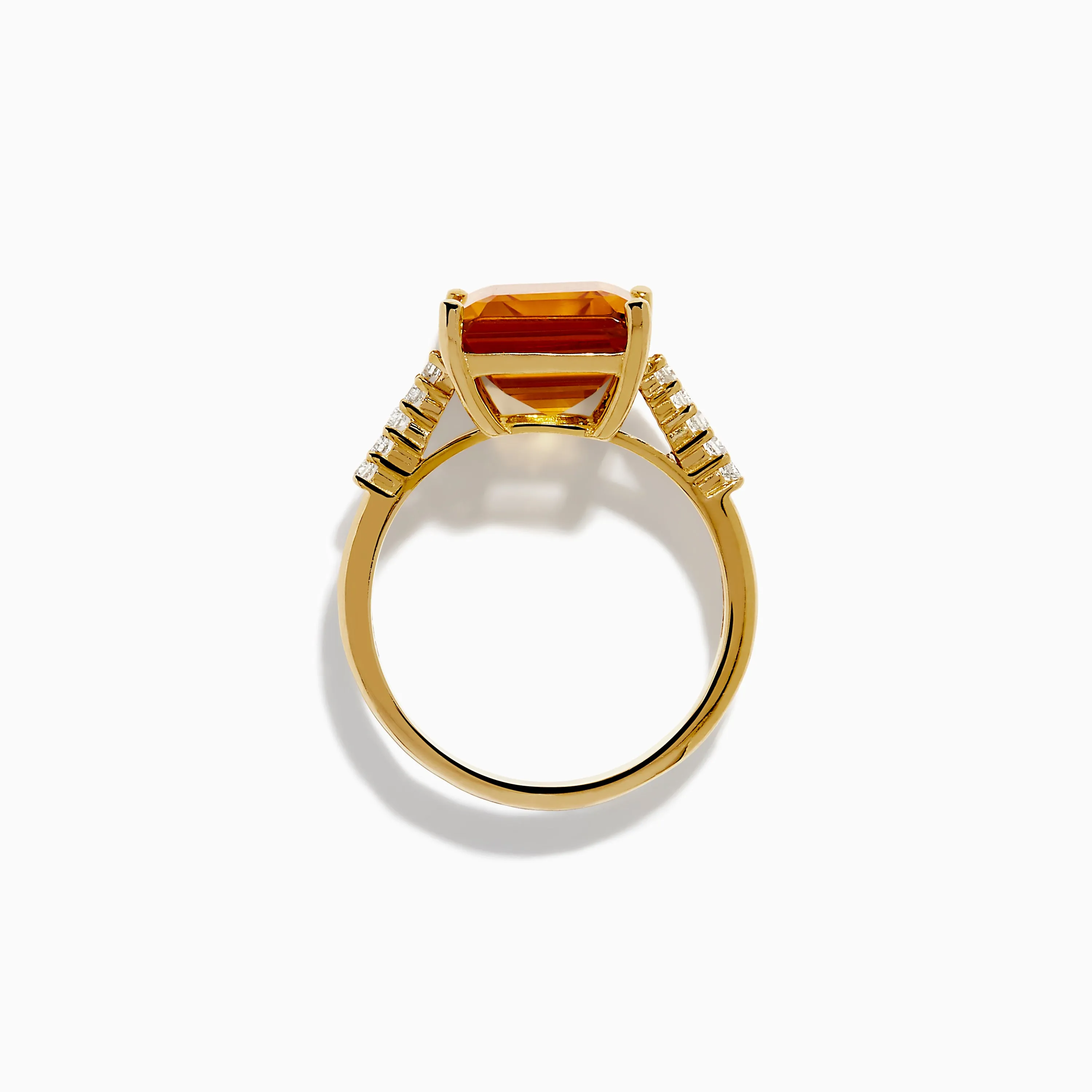 14K Yellow Gold Step Cut Citrine and Diamond Cocktail Ring sold by Effy product image thumbnail 3