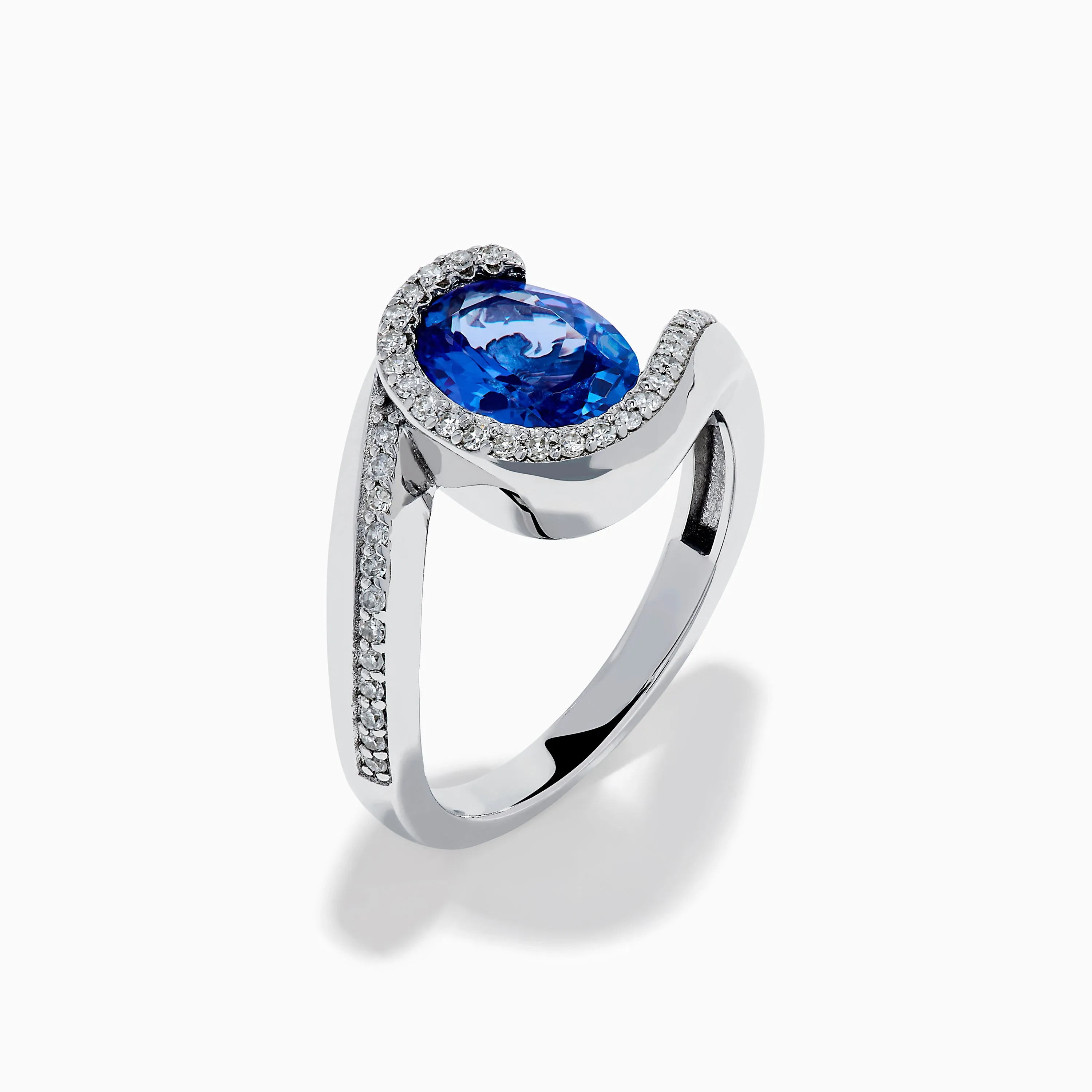 14K White Gold Tanzanite and Diamond Oval Swirl Ring sold by Effy product image thumbnail 4