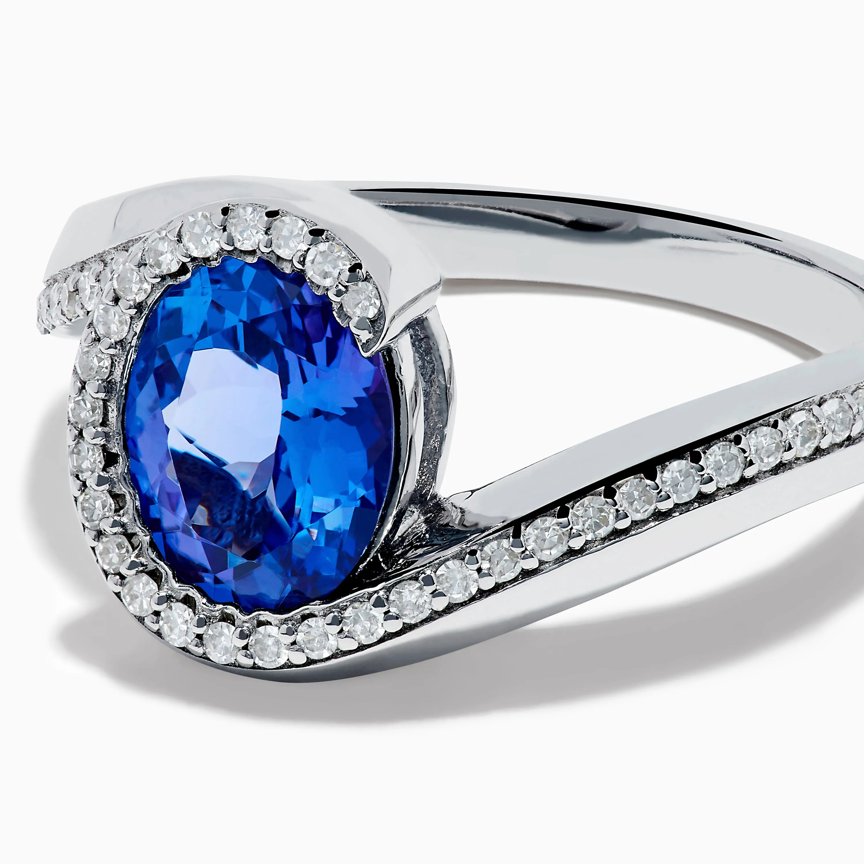 14K White Gold Tanzanite and Diamond Oval Swirl Ring sold by Effy product image thumbnail 2