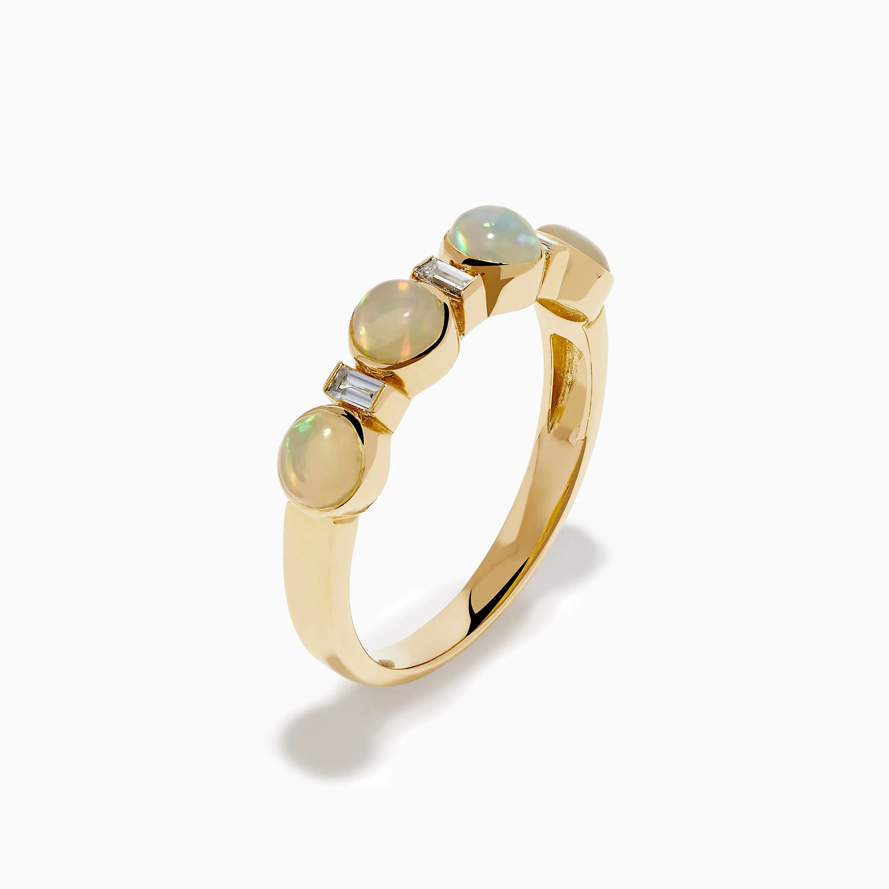 14K Yellow Gold Opal and Diamond Bezel Band sold by Effy product image thumbnail 4