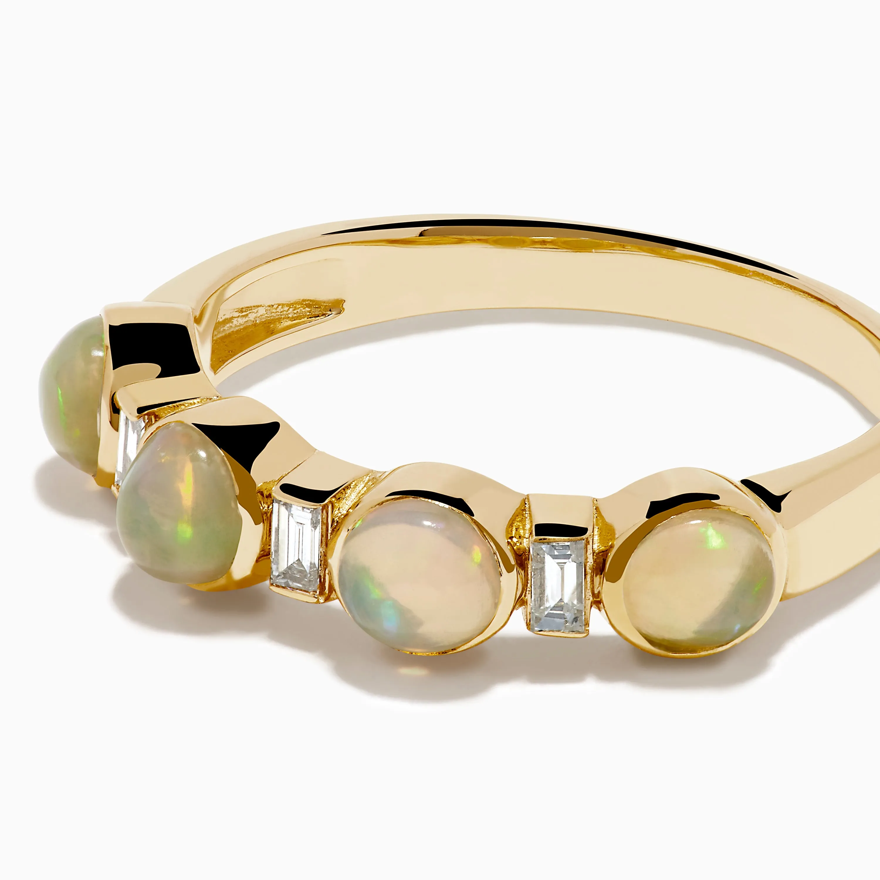 14K Yellow Gold Opal and Diamond Bezel Band sold by Effy product image thumbnail 2