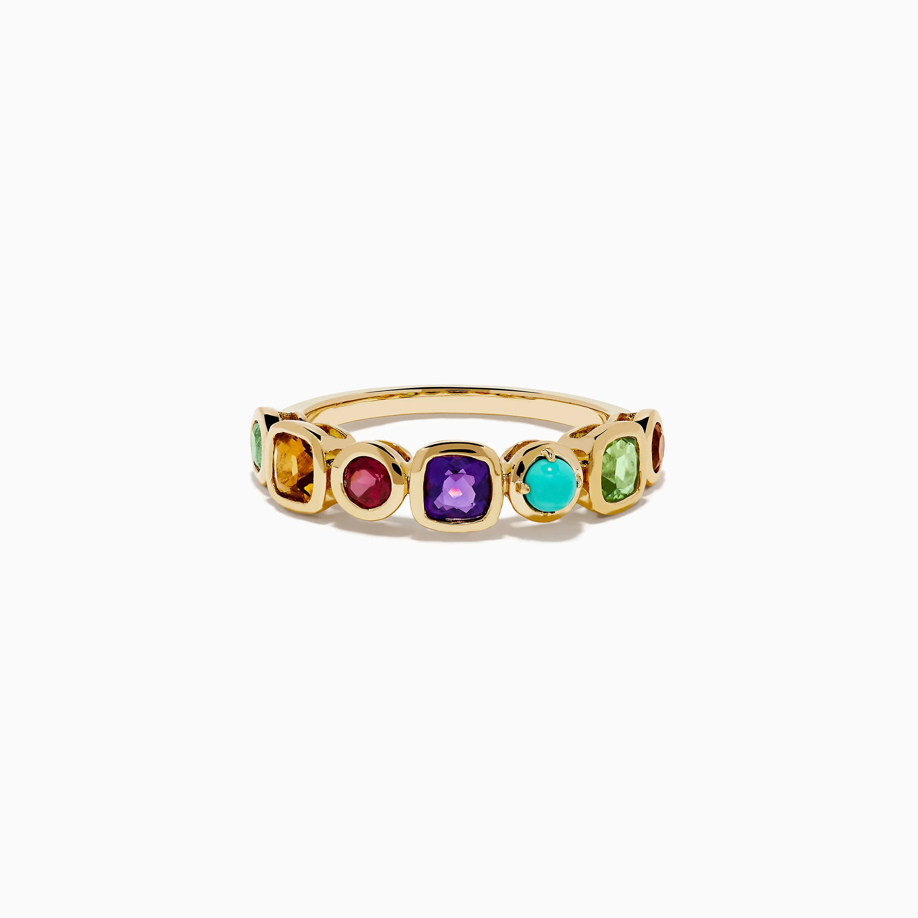 14K Yellow Gold Multi Color Gemstone Bezel Band sold by Effy
