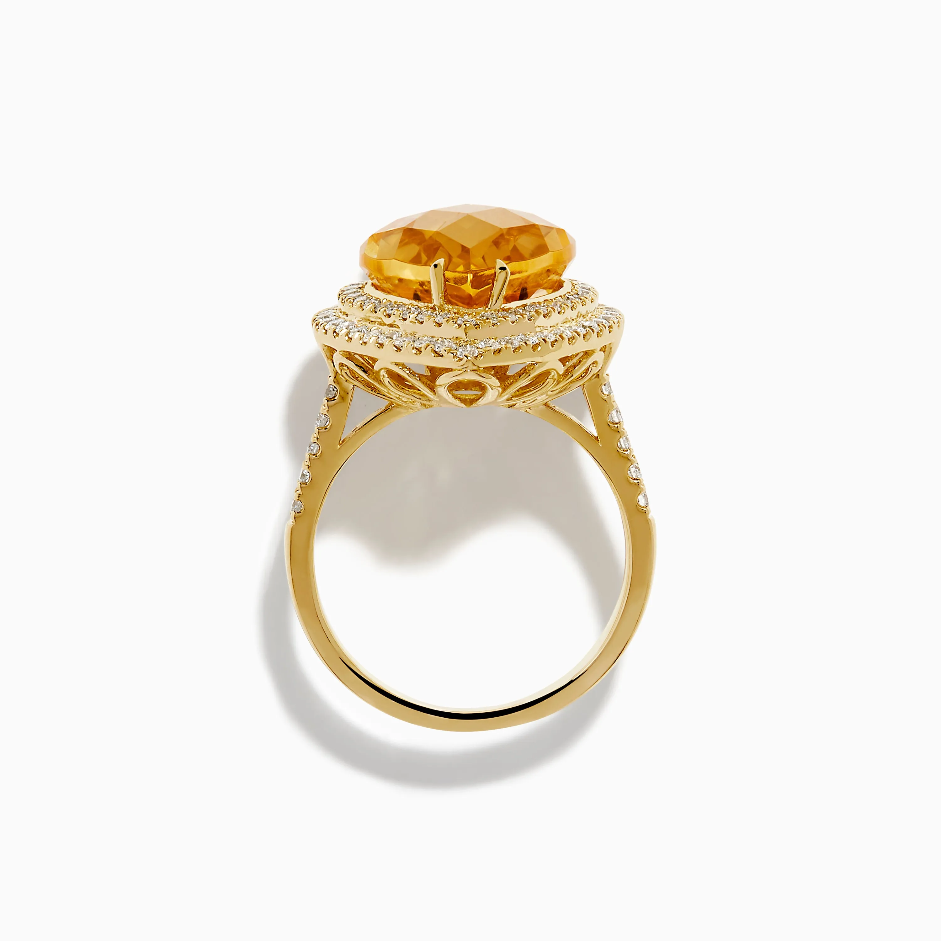 14K Yellow Gold Citrine and Diamond Pear Halo Cocktail Ring sold by Effy product image thumbnail 3