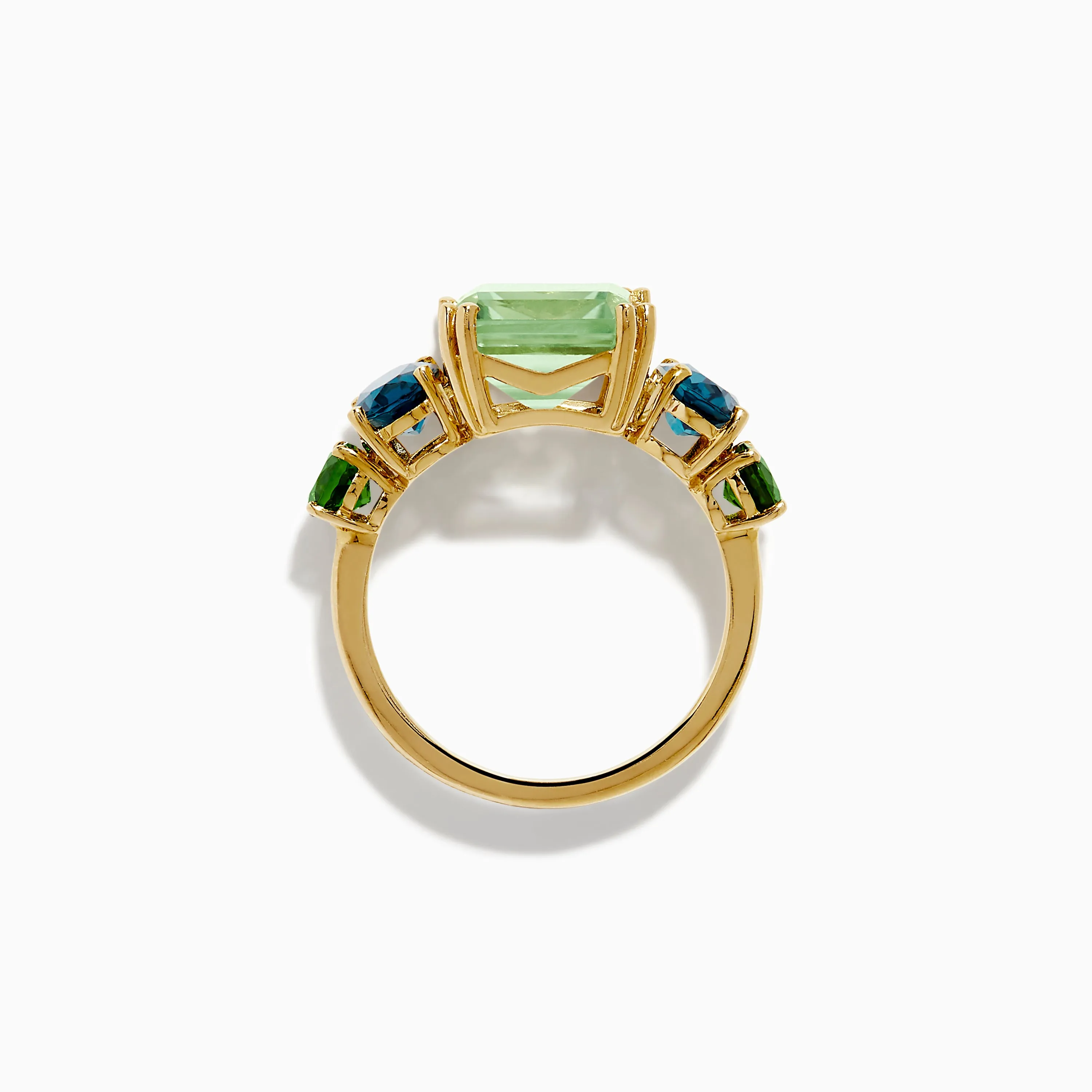 14K Yellow Gold Amethyst, Blue Topaz, and Chrome Diopside Cocktail Ring sold by Effy product image thumbnail 3