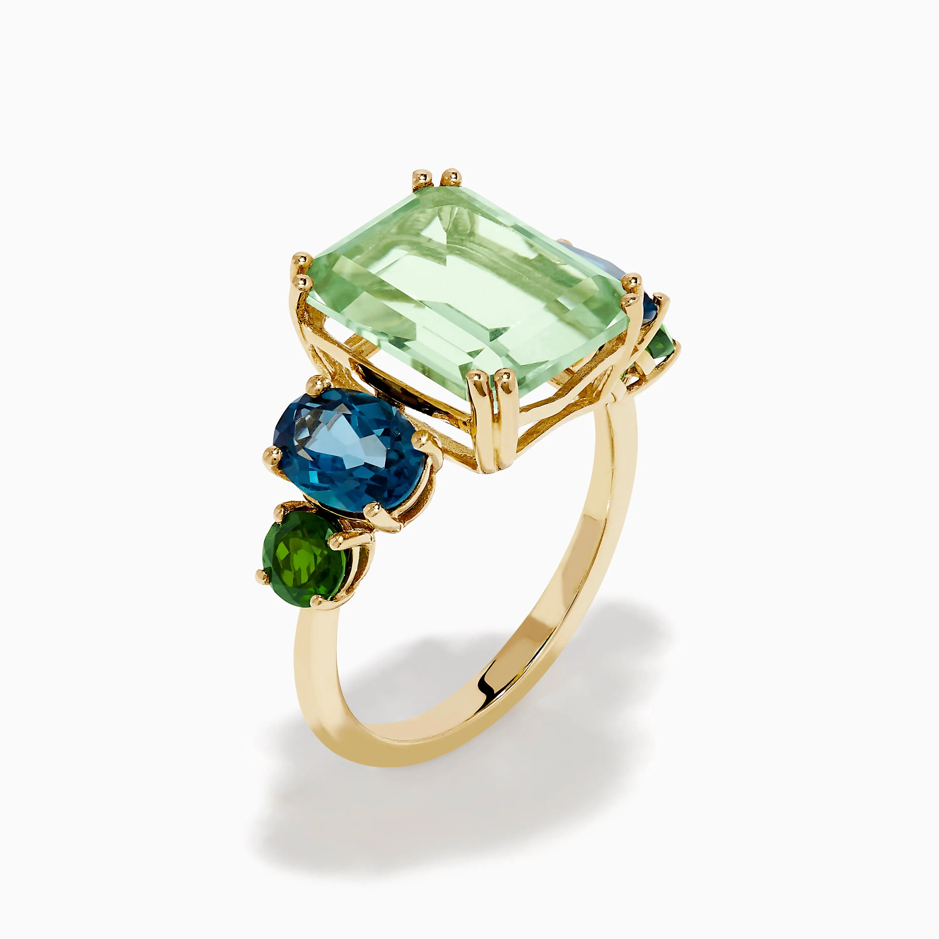14K Yellow Gold Amethyst, Blue Topaz, and Chrome Diopside Cocktail Ring sold by Effy product image thumbnail 4