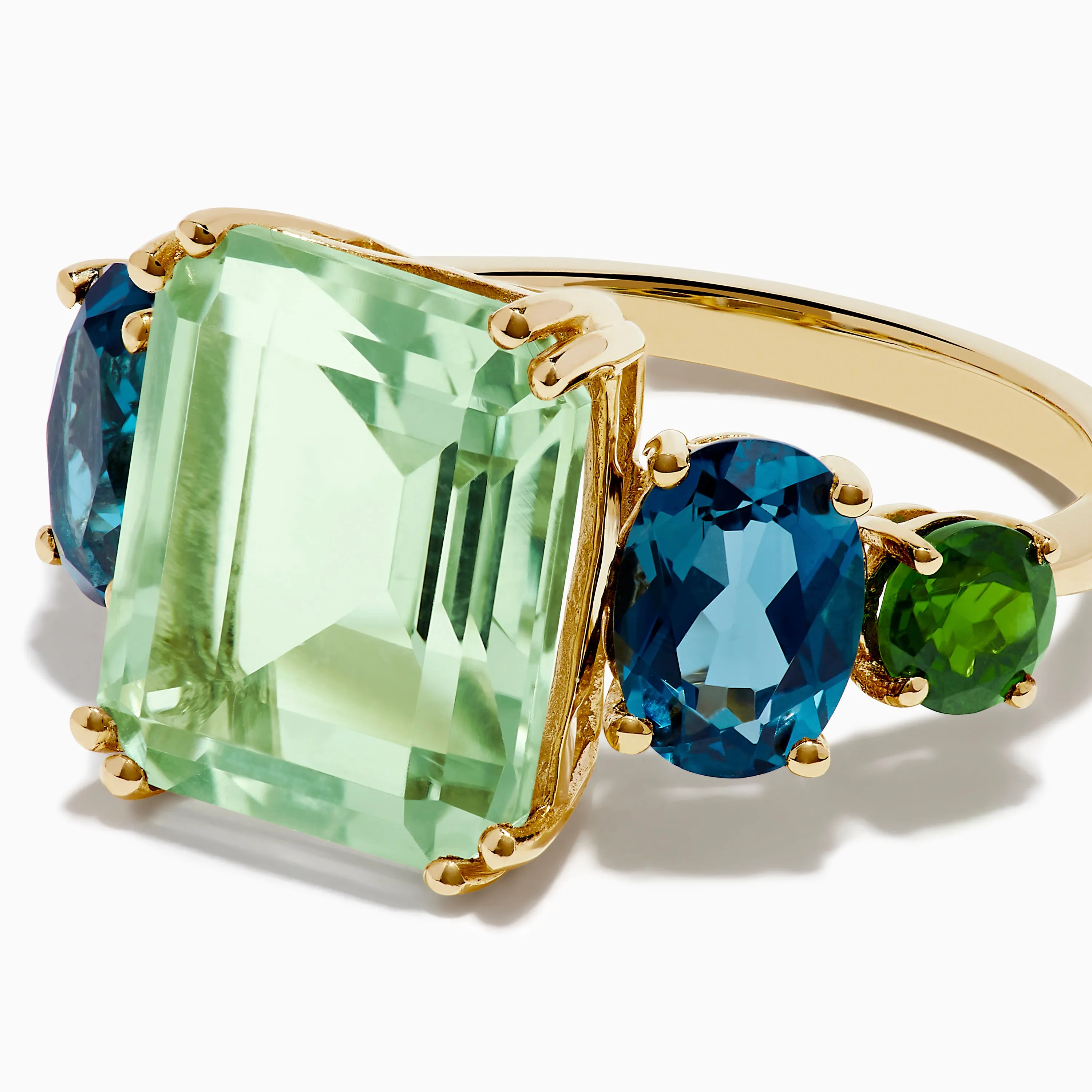 14K Yellow Gold Amethyst, Blue Topaz, and Chrome Diopside Cocktail Ring sold by Effy product image thumbnail 2