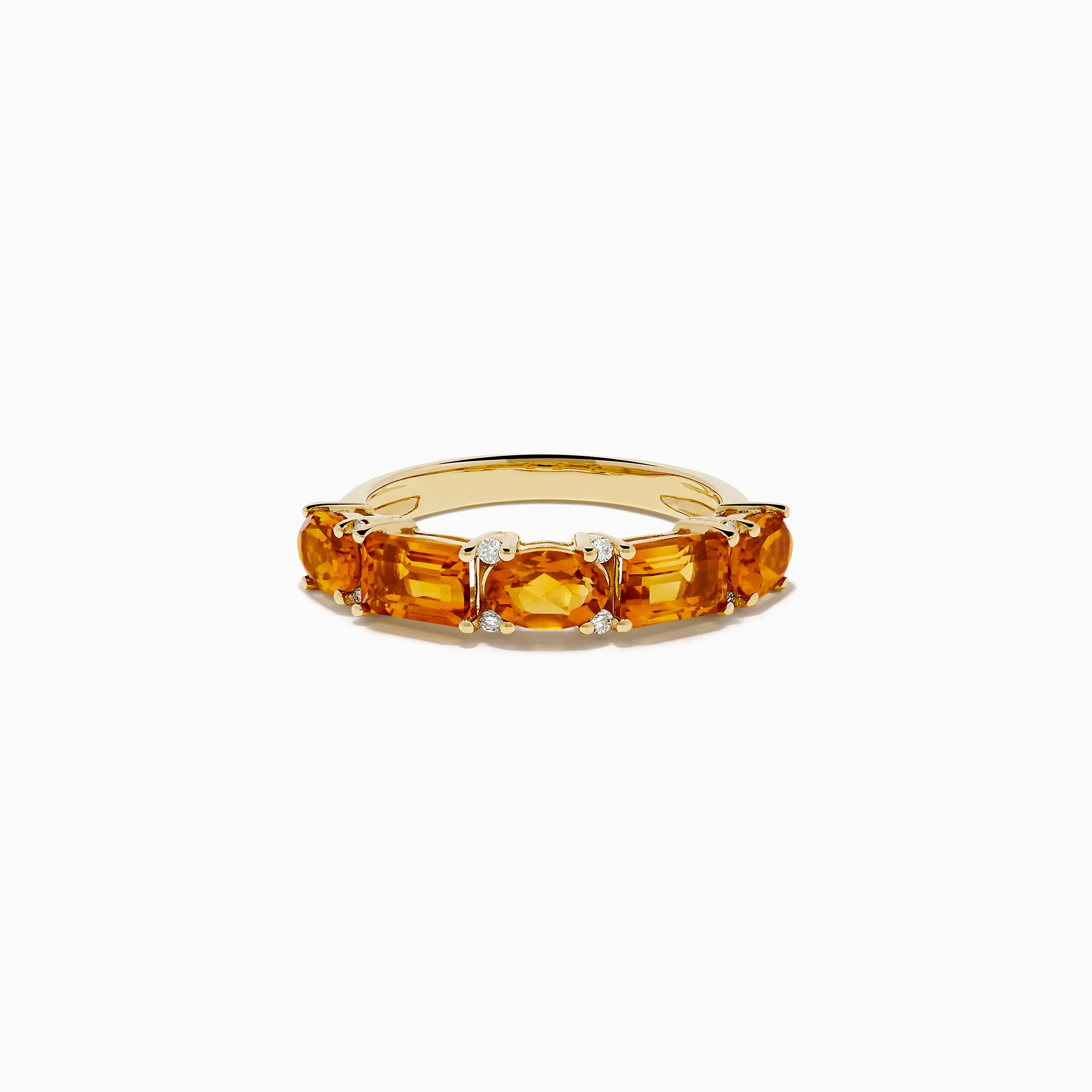 14K Yellow Gold Citrine and Diamond Band sold by Effy