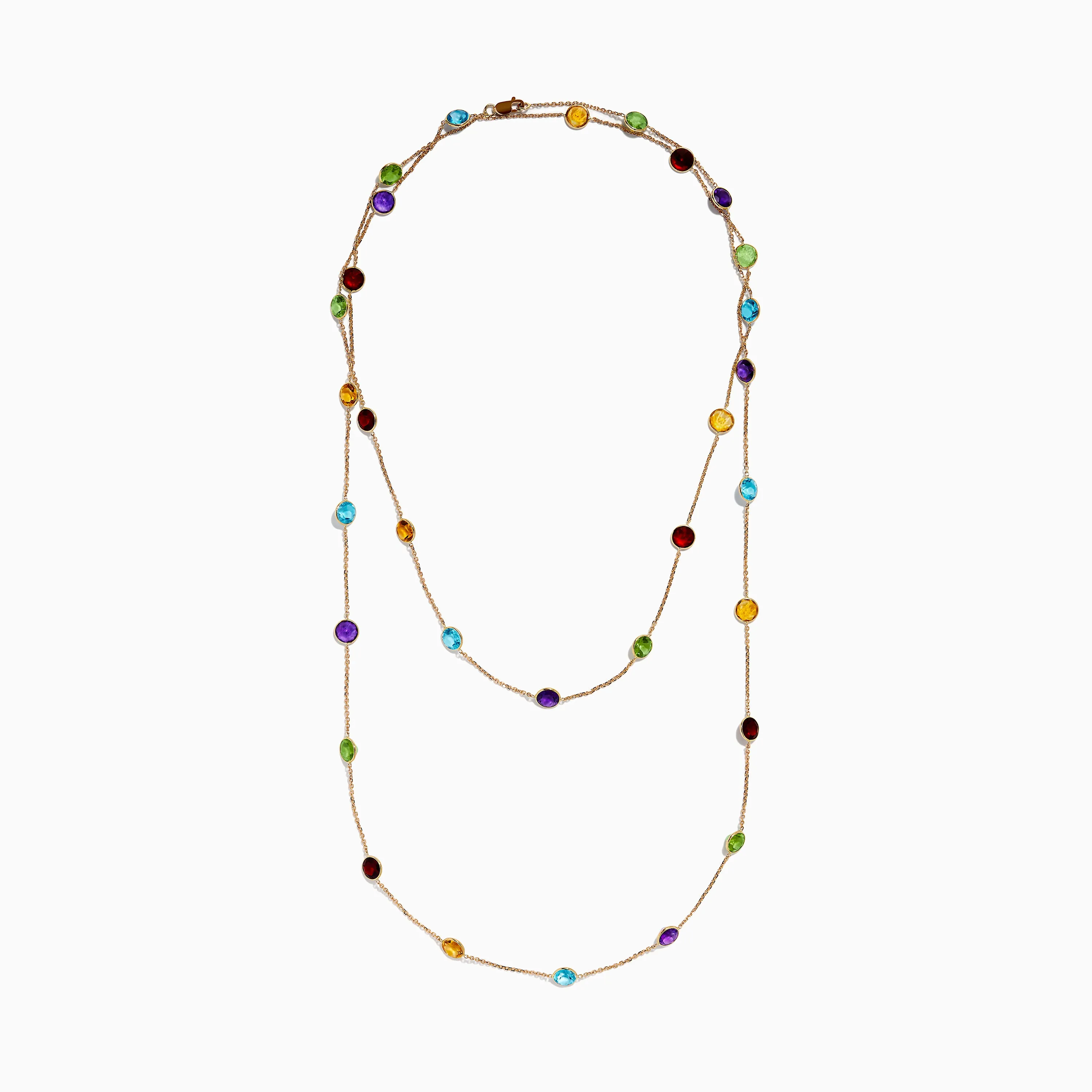 14K Rose Gold Multi Color Gemstone Station Necklace sold by Effy product image thumbnail 3