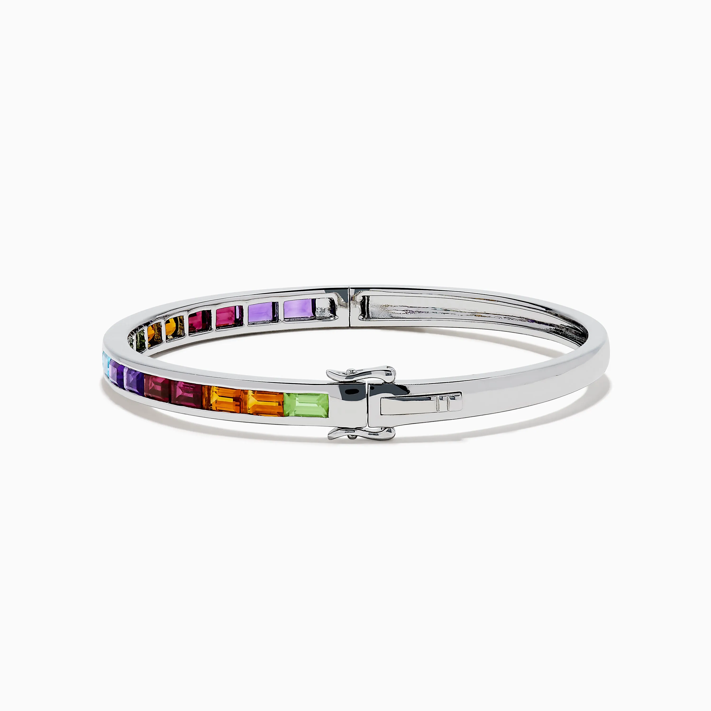 925 Sterling Silver Baguette Multi Color Gemstone Bangle sold by Effy product image thumbnail 4