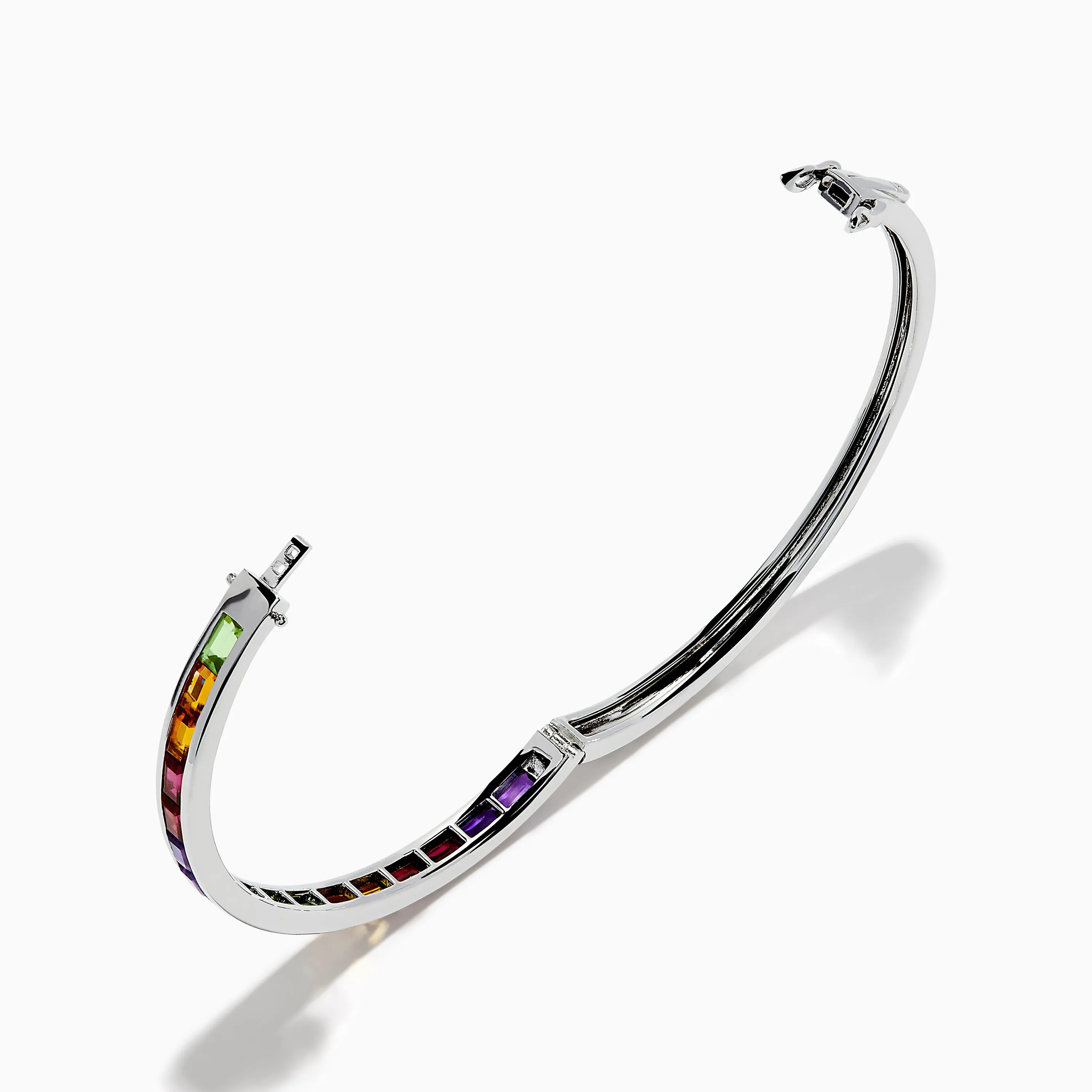 925 Sterling Silver Baguette Multi Color Gemstone Bangle sold by Effy product image thumbnail 2