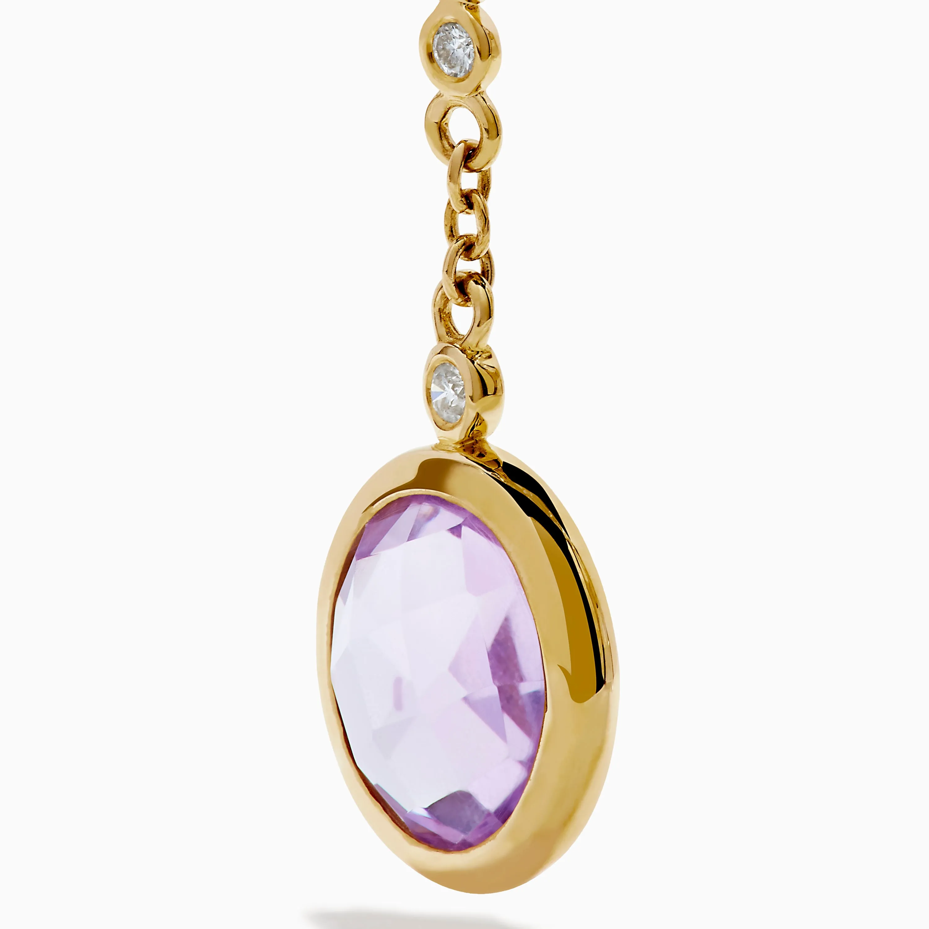 14K Yellow Gold Diamond and Muti Color Gemstone Linear Drop Earrings sold by Effy product image thumbnail 2