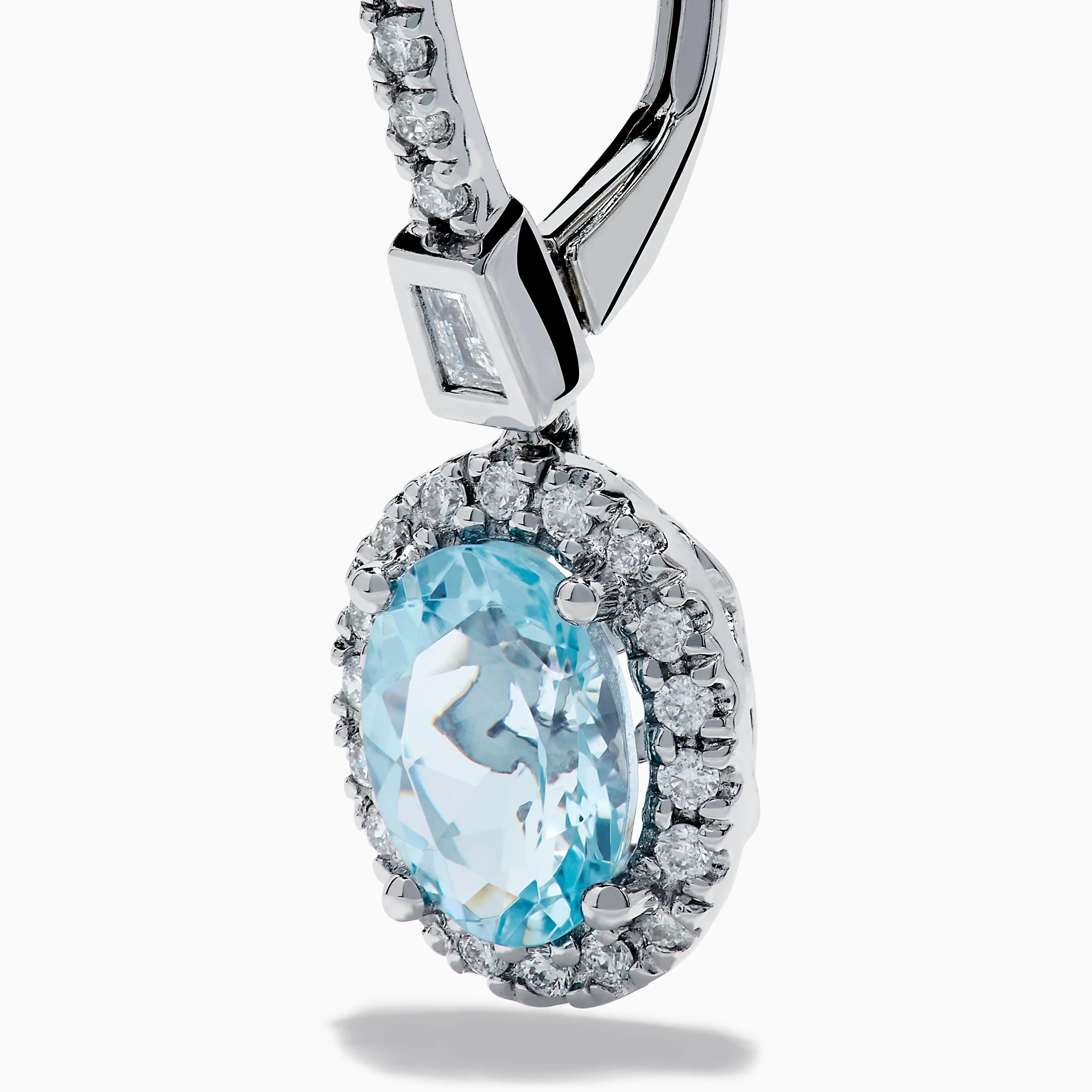 14K White Gold Aquamarine and Diamond Dangle Earrings sold by Effy product image thumbnail 2