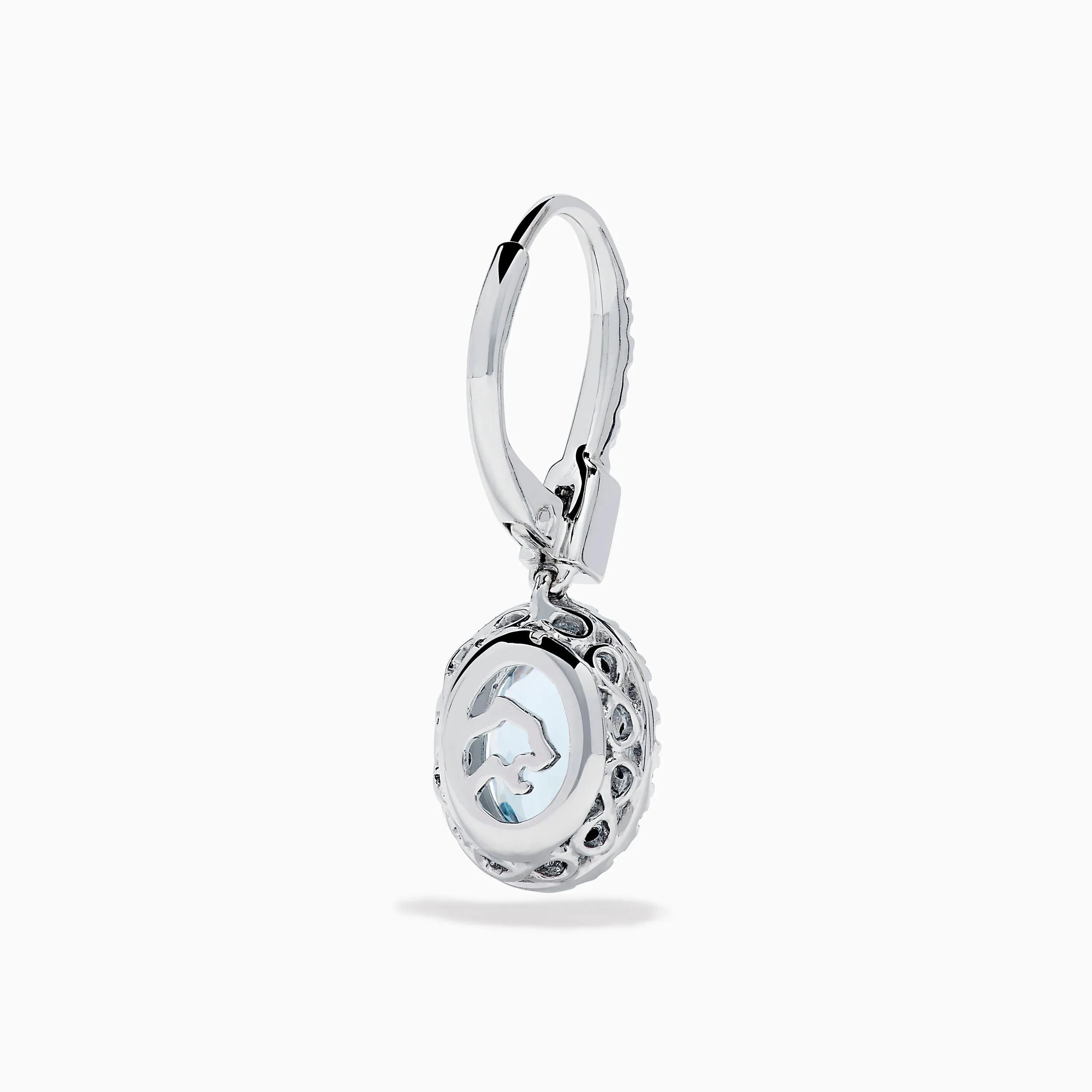 14K White Gold Aquamarine and Diamond Dangle Earrings sold by Effy product image thumbnail 4