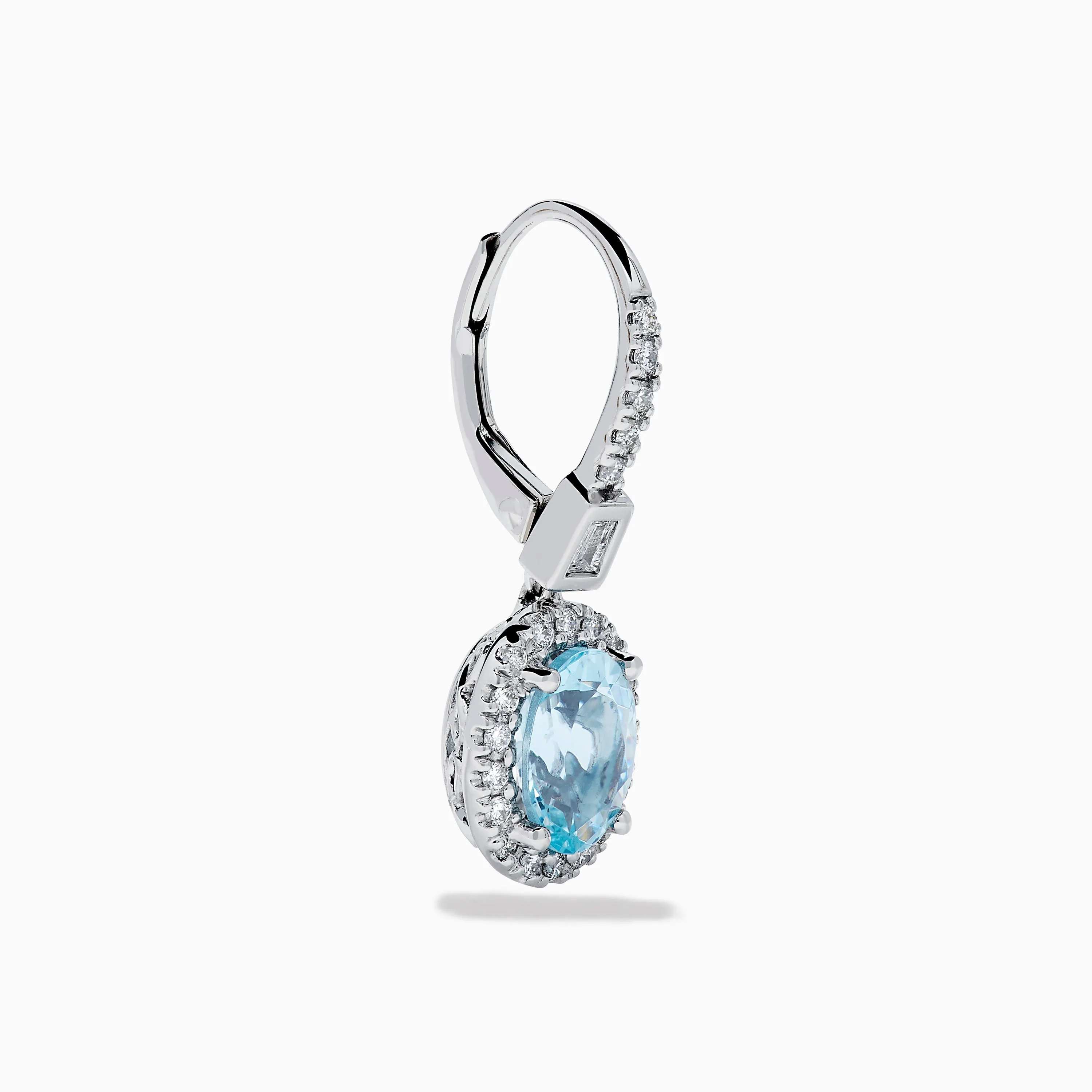 14K White Gold Aquamarine and Diamond Dangle Earrings sold by Effy product image thumbnail 3
