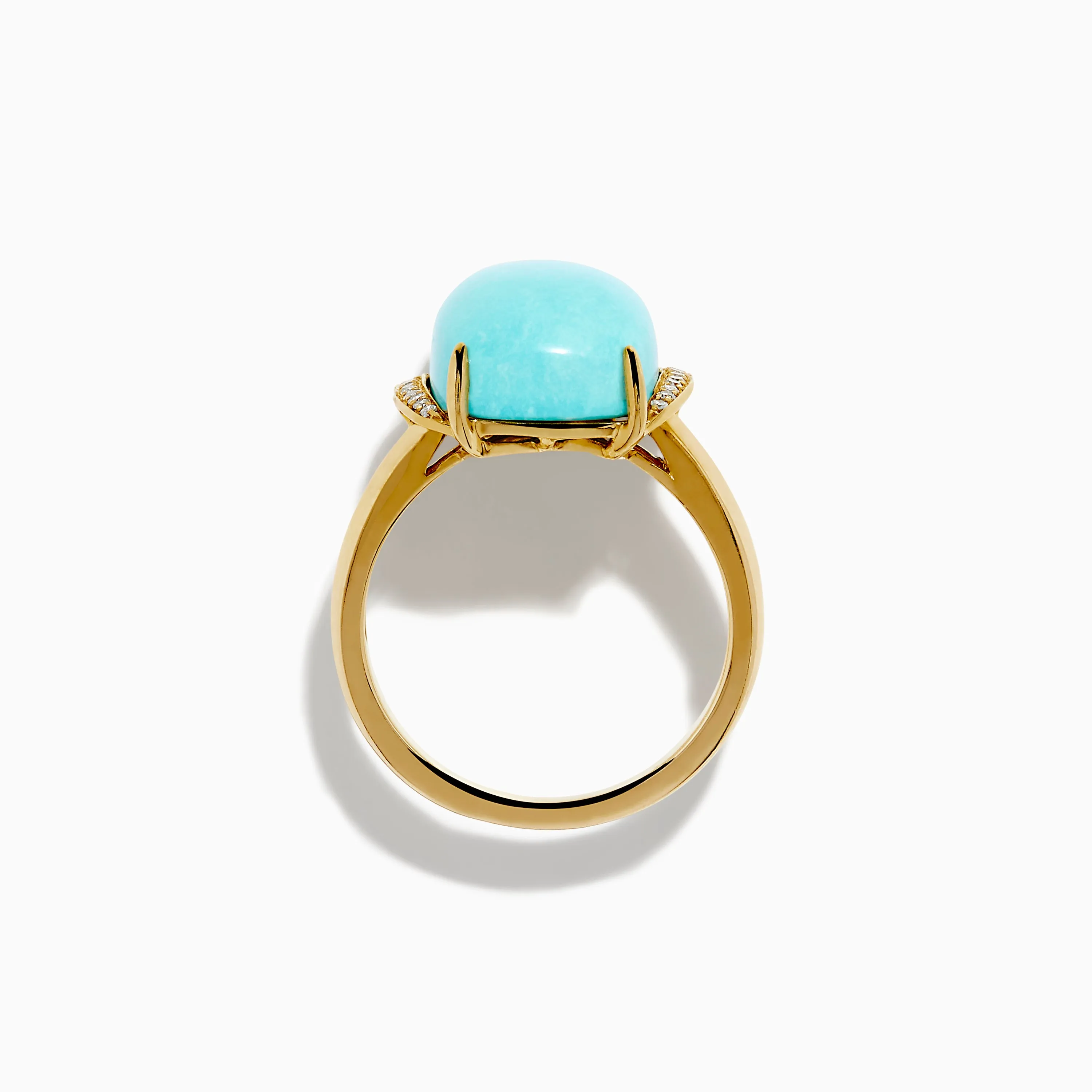 14K Yellow Gold Cabochon Turquoise and Diamond Ring sold by Effy product image thumbnail 3