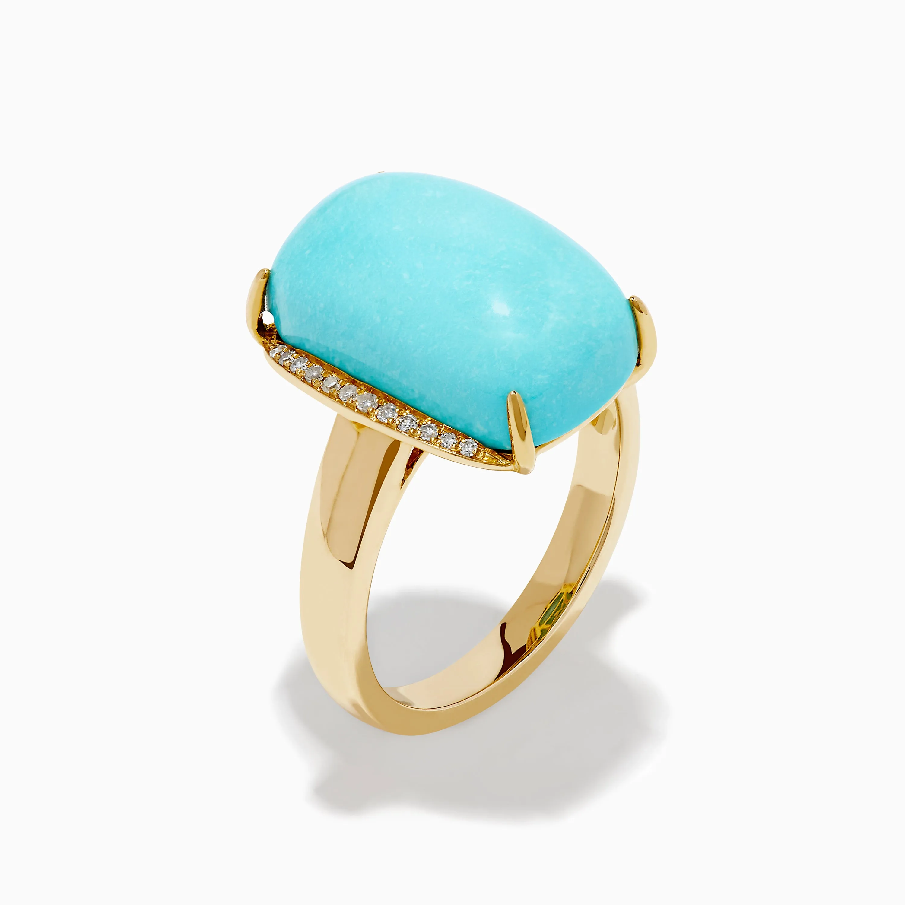14K Yellow Gold Cabochon Turquoise and Diamond Ring sold by Effy product image thumbnail 4