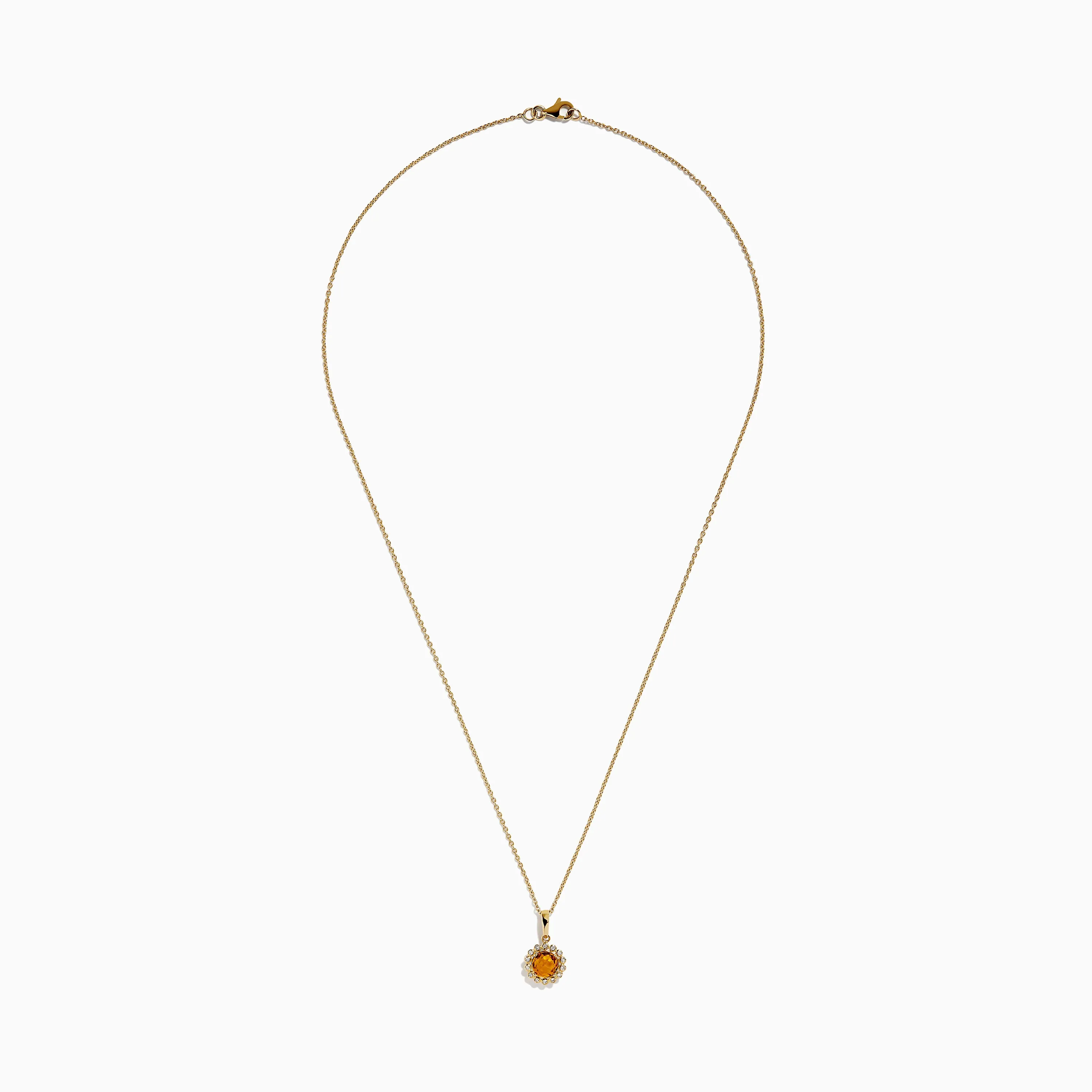 14K Yellow Gold Citrine and Diamond Halo Pendant sold by Effy product image thumbnail 3