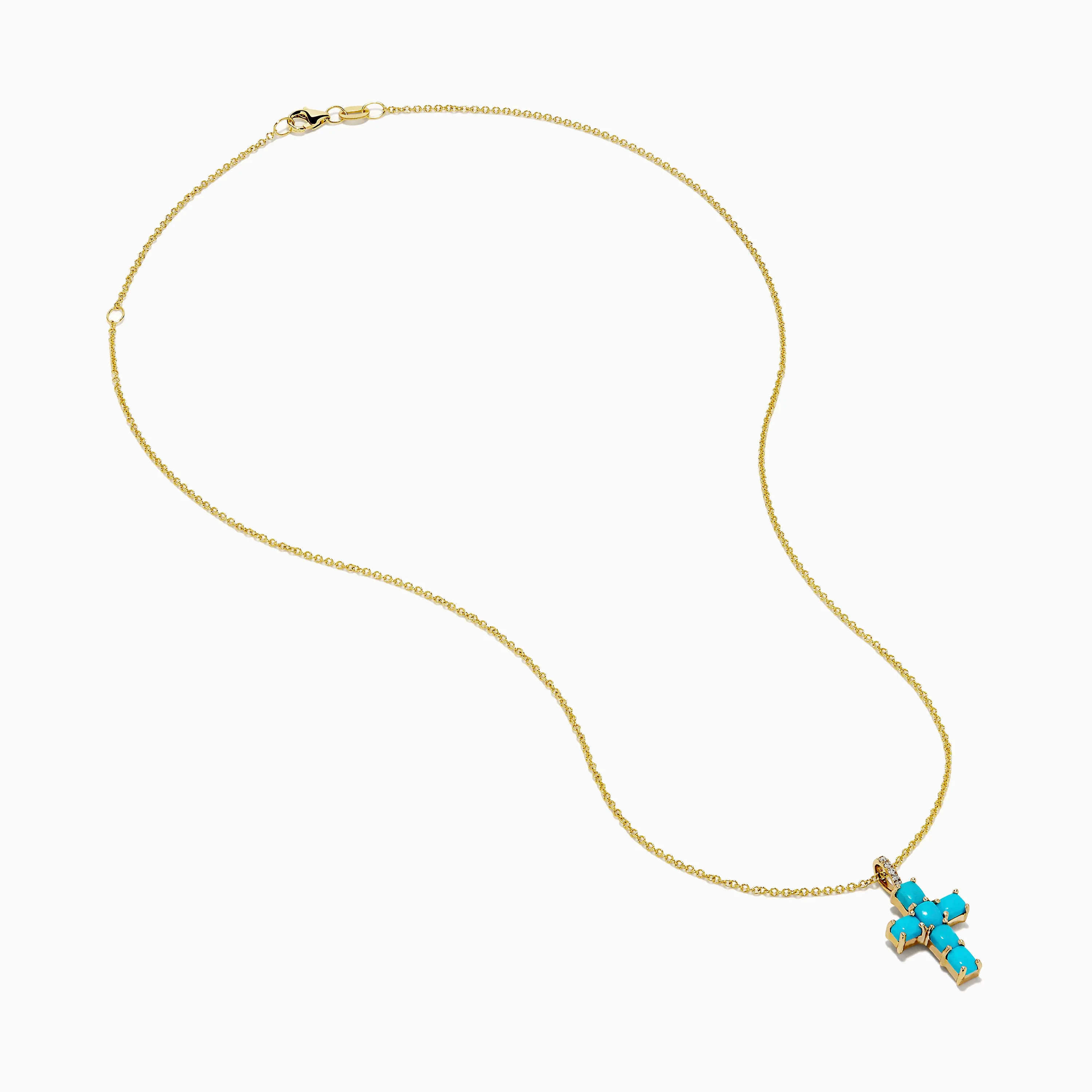 14K Yellow Gold Turquoise and Diamond Cross Pendant sold by Effy product image thumbnail 2
