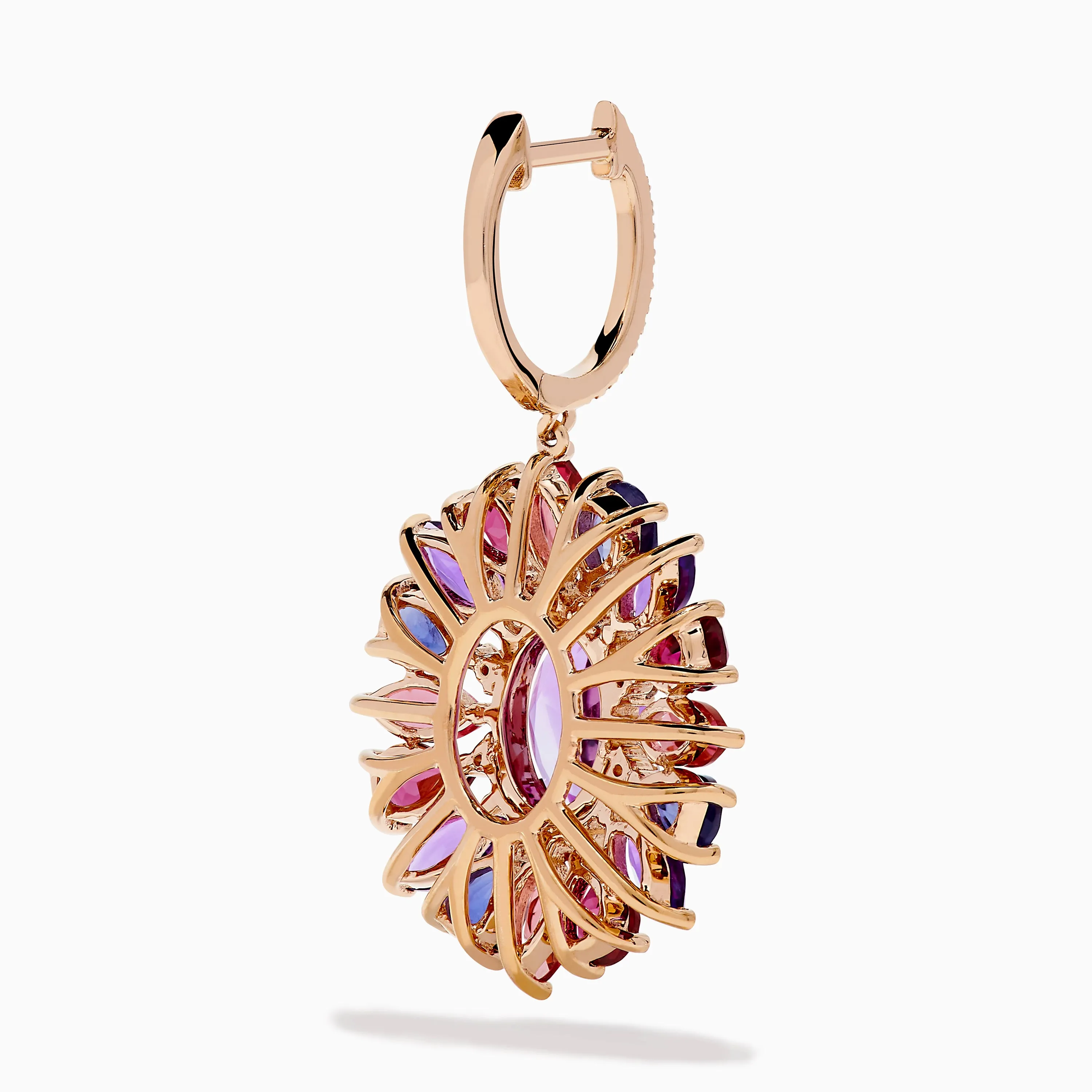 14K Rose Gold Mix Stone and Diamond Floral Drop Earrings sold by Effy product image thumbnail 4