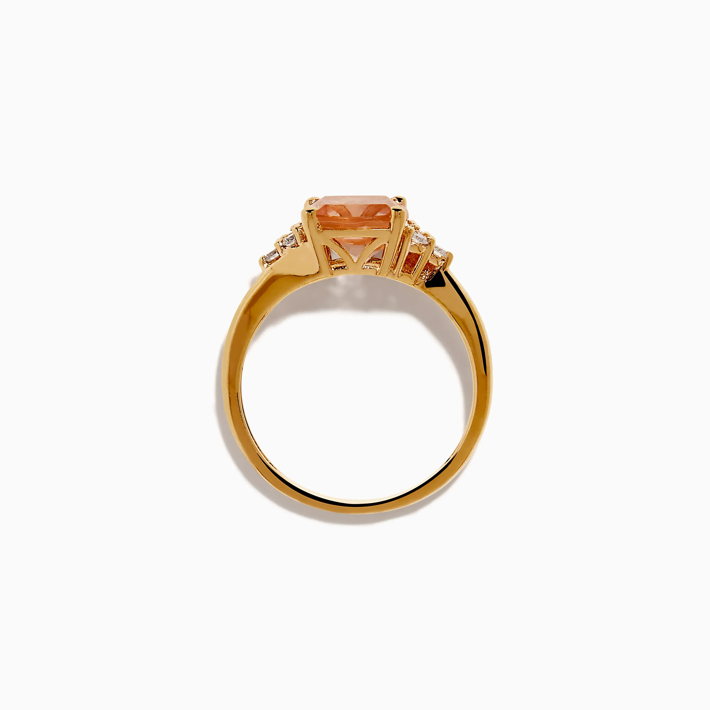 14K Rose Gold Cushion Solitaire Morganite and Diamond Ring sold by Effy product image thumbnail 3