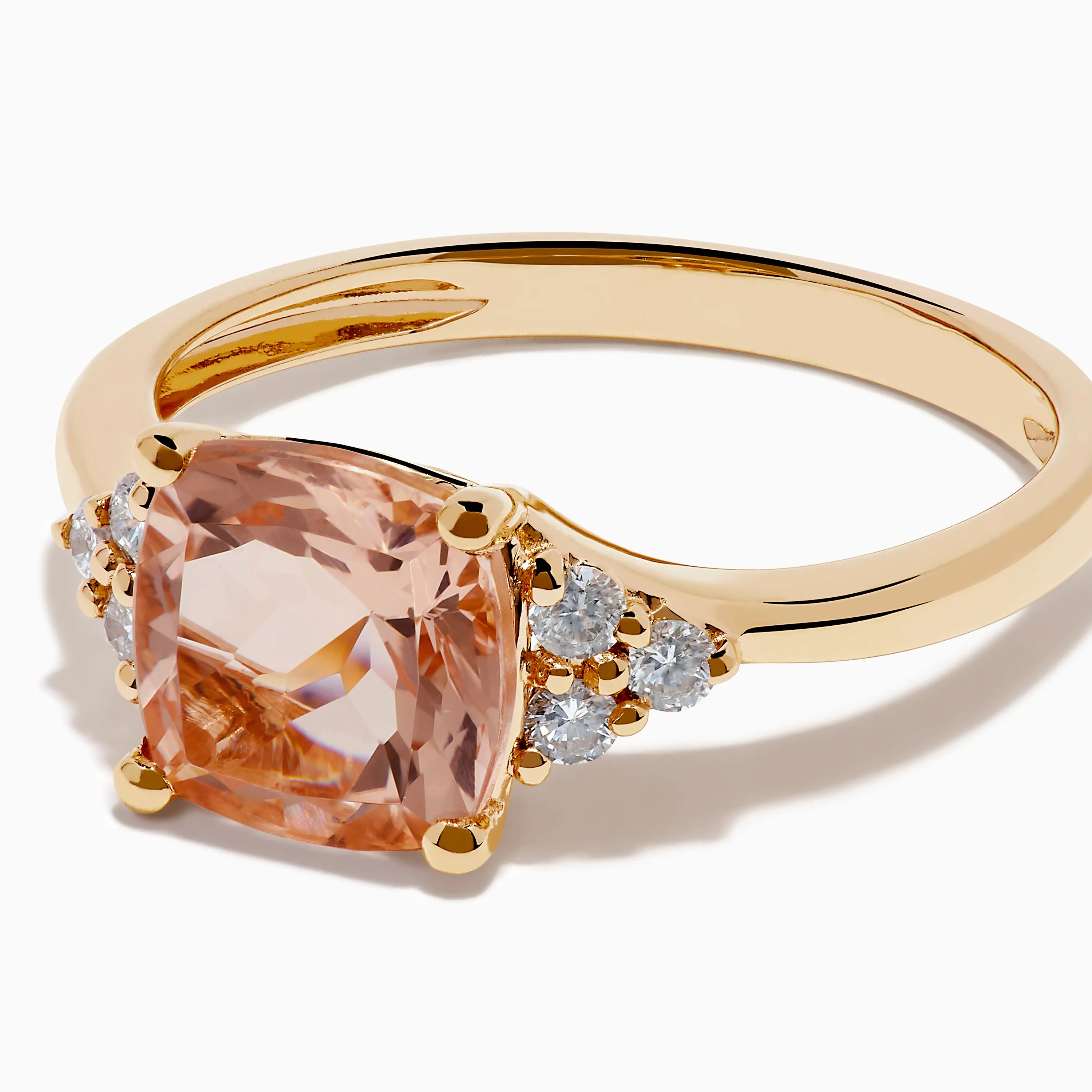 14K Rose Gold Cushion Solitaire Morganite and Diamond Ring sold by Effy product image thumbnail 2