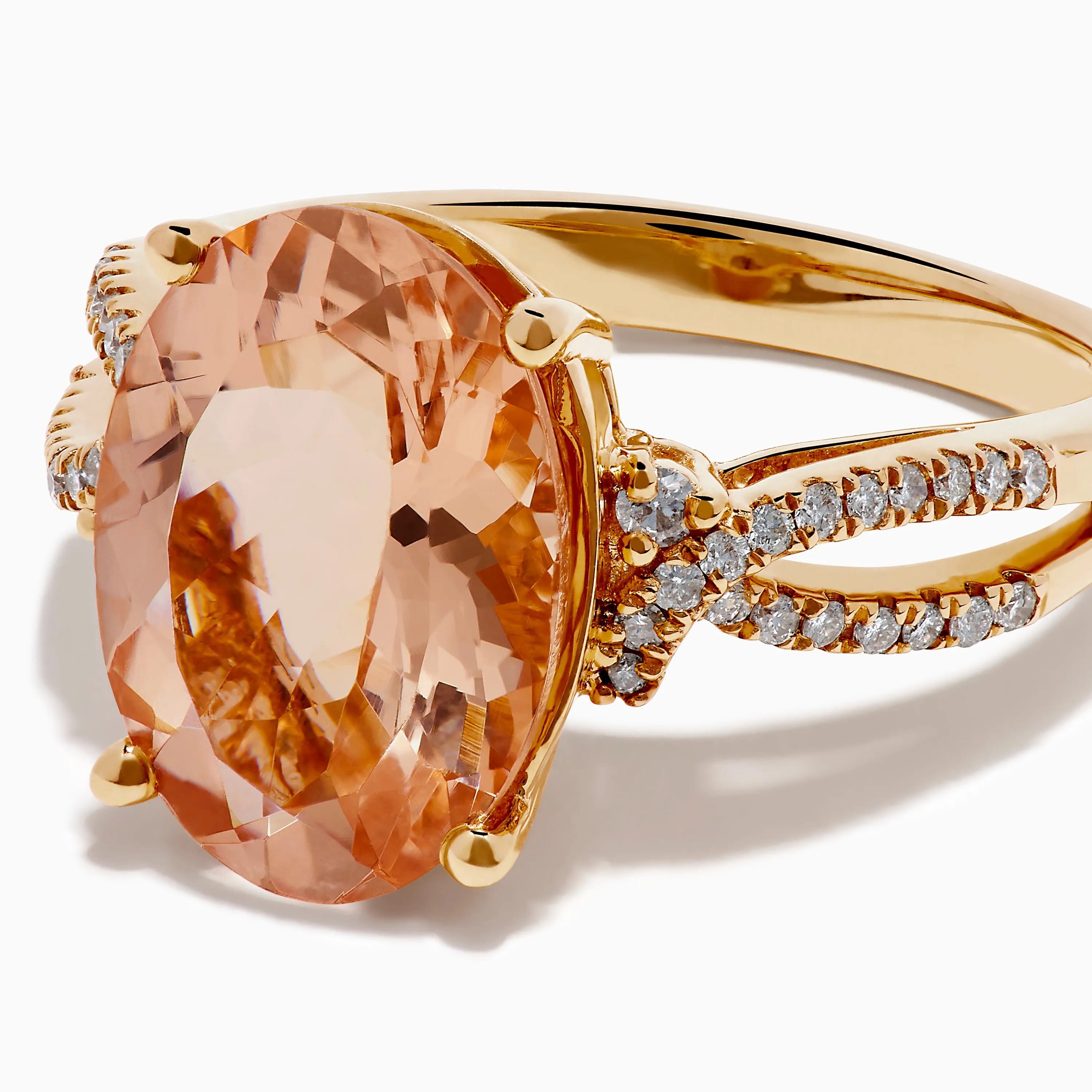14K Rose Gold Morganite and Diamond Twist Band Ring sold by Effy product image thumbnail 2
