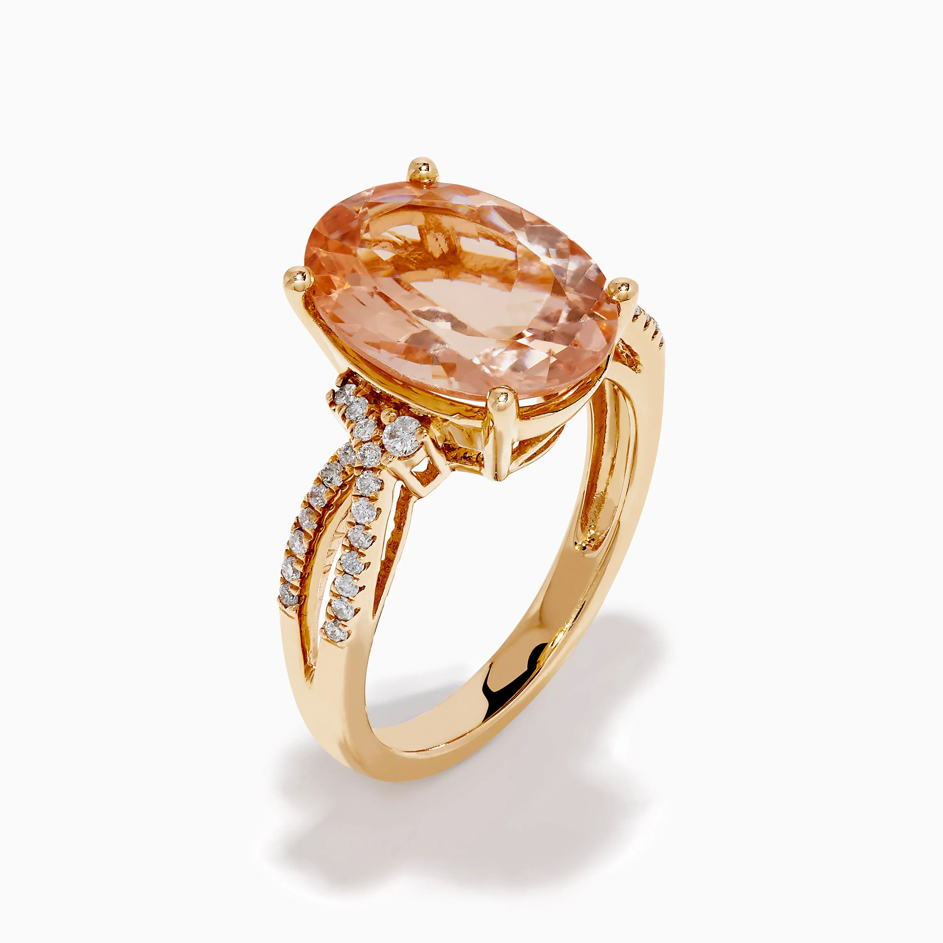 14K Rose Gold Morganite and Diamond Twist Band Ring sold by Effy product image thumbnail 4