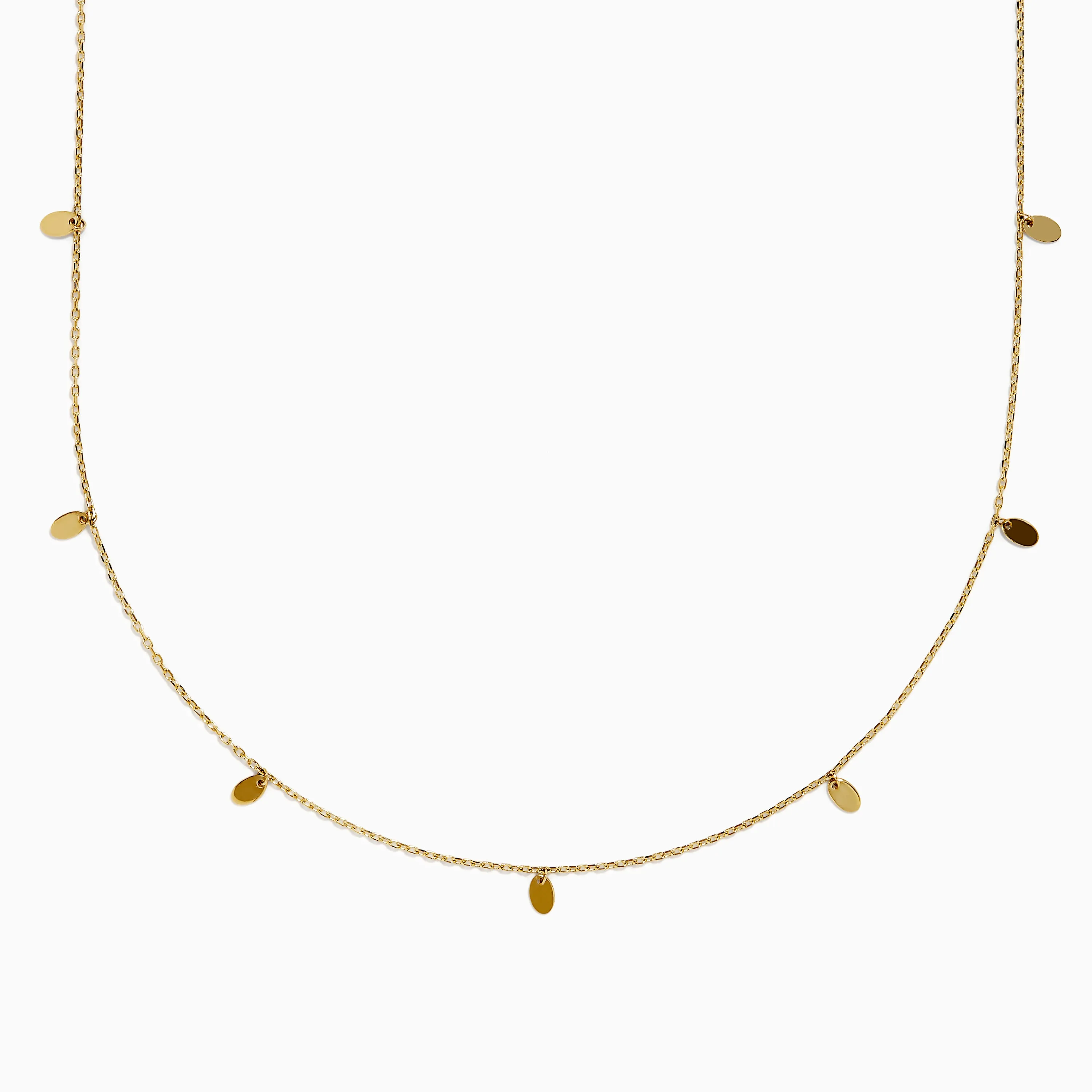 14K Yellow Gold Oval Charm Station Necklace sold by Effy
