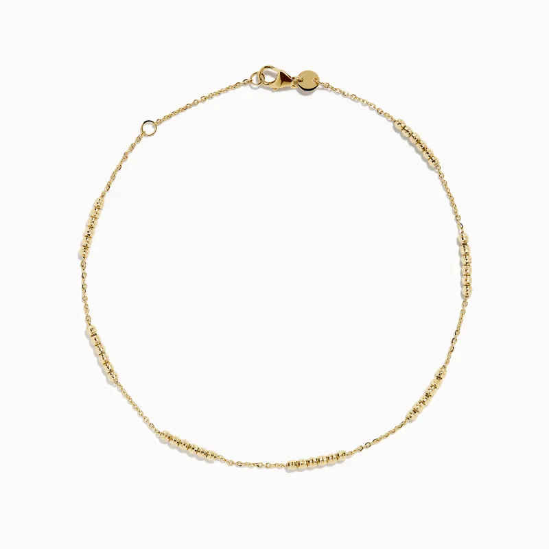 14K Yellow Gold Beaded Station Anklet sold by Effy