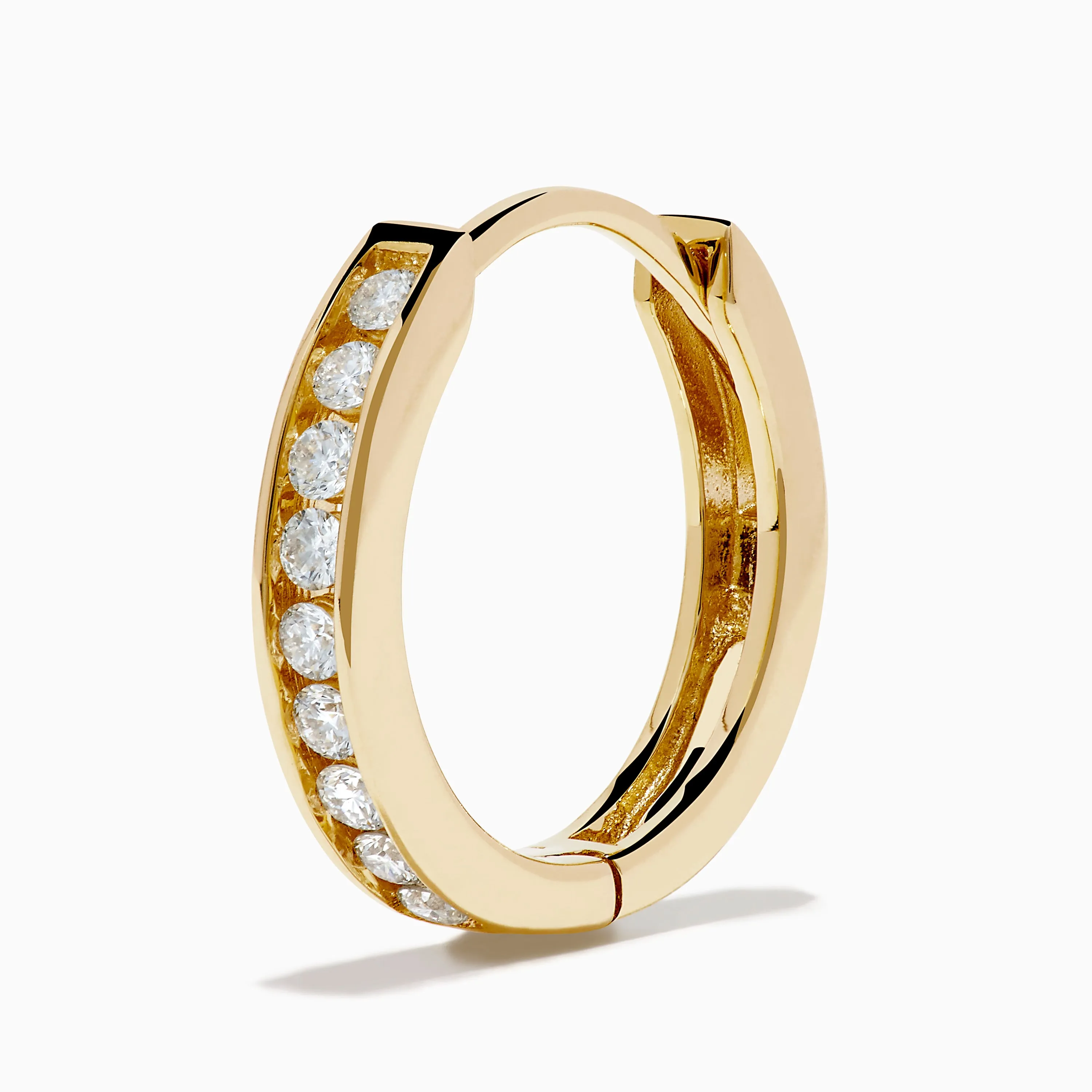 14K Yellow Gold Channel Set Diamond Huggie Earrings sold by Effy product image thumbnail 2